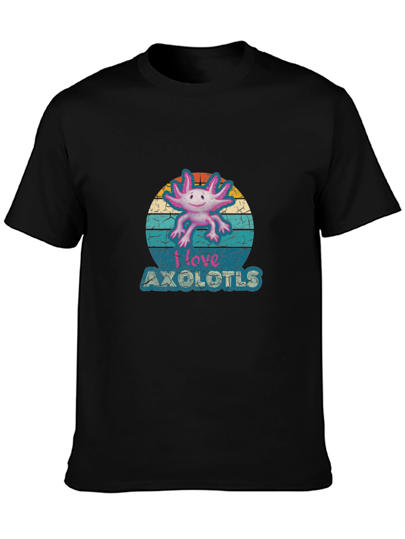 I Love Axolotls T-Shirt - Retro Style