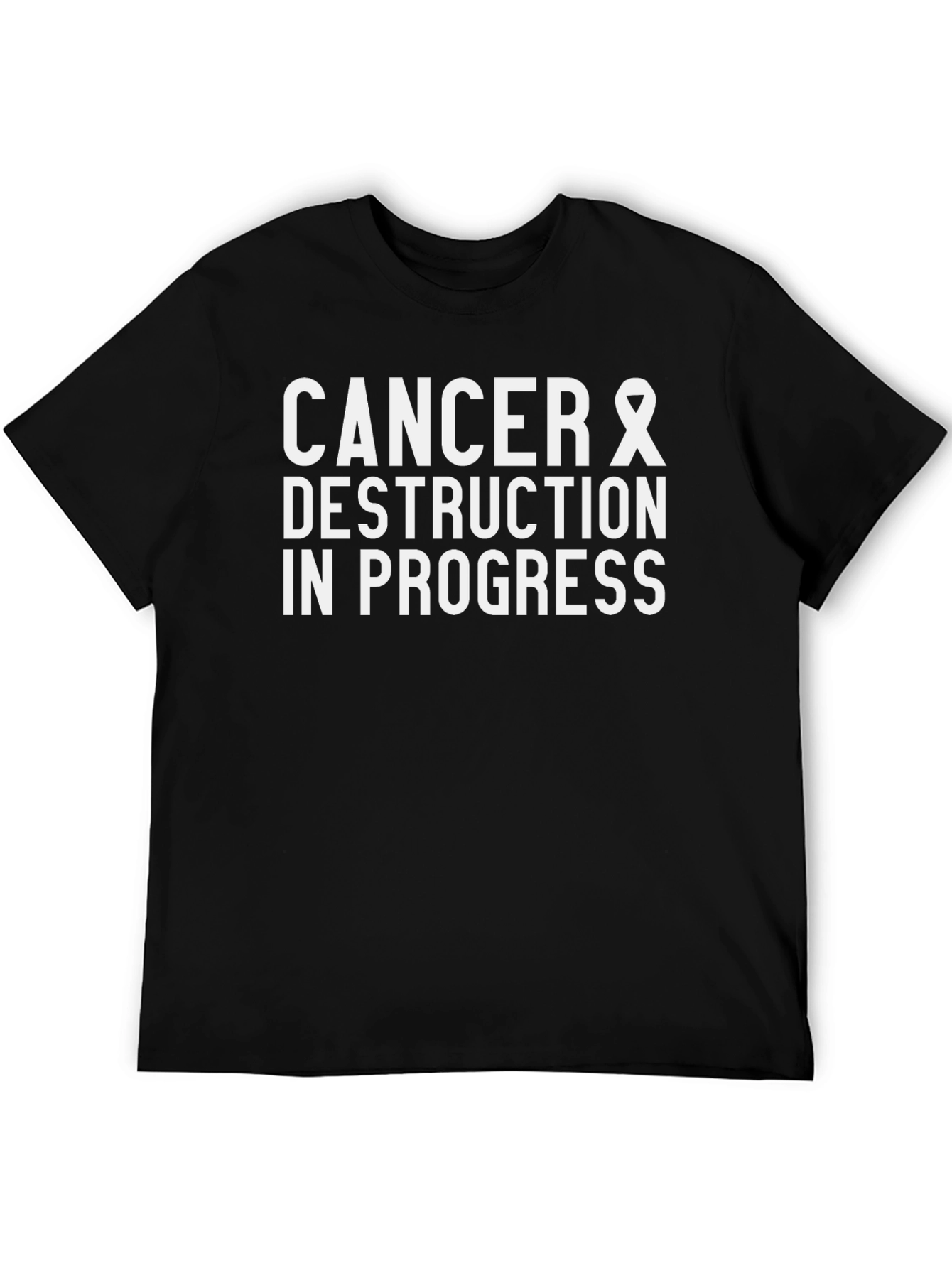 Cancer Destruction In Progress Black T-Shirt