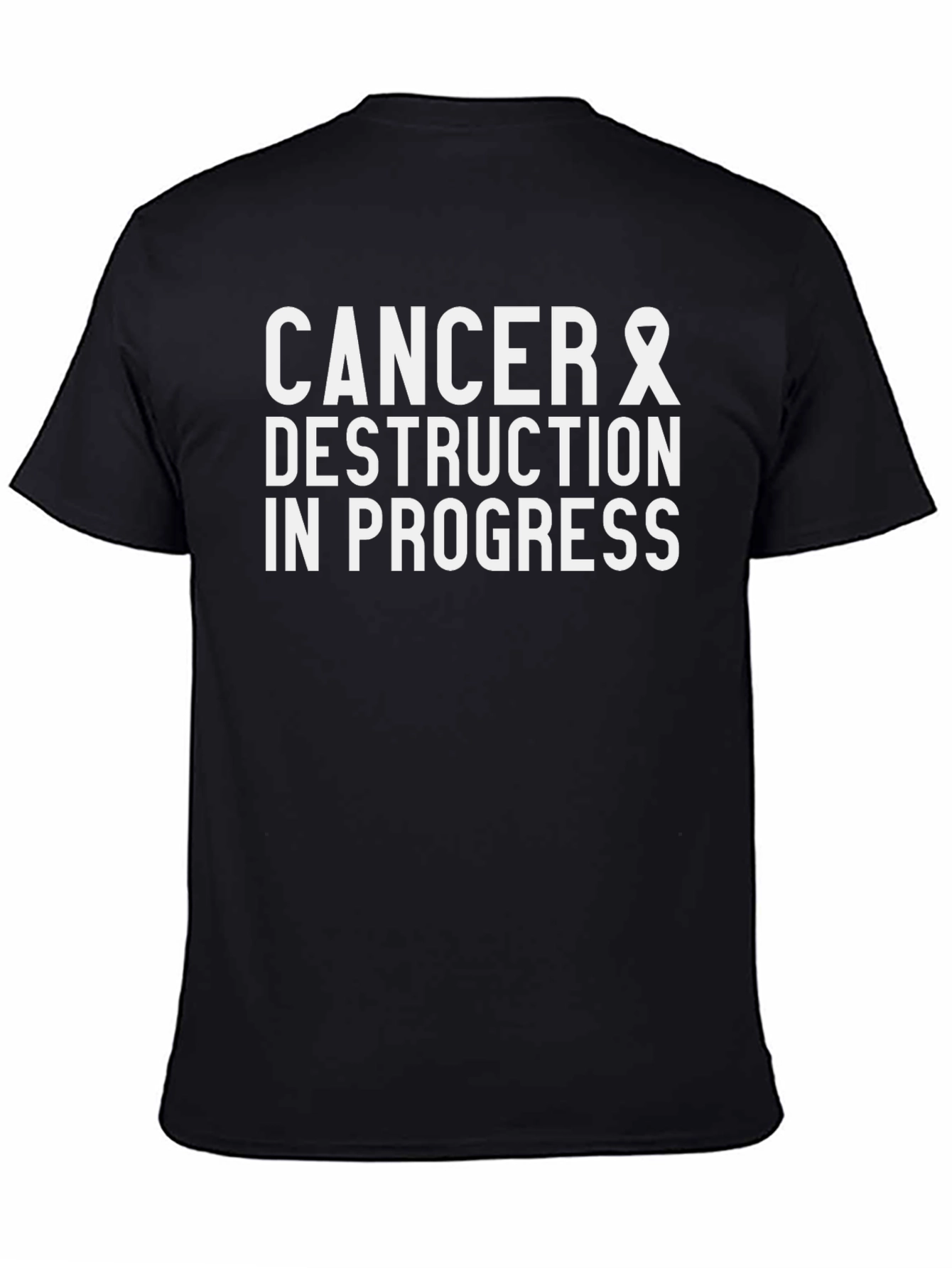Cancer Destruction In Progress Black T-Shirt