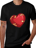 Mended Heart Graphic Tee - Black Casual T-Shirt