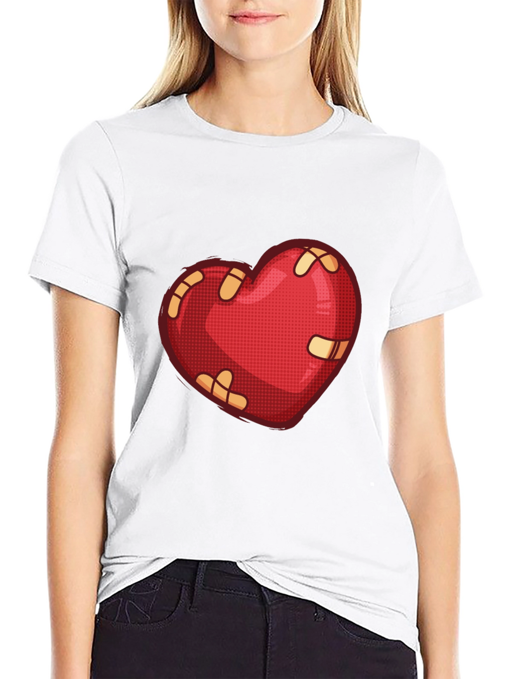 Mended Heart Graphic Tee - Black Casual T-Shirt