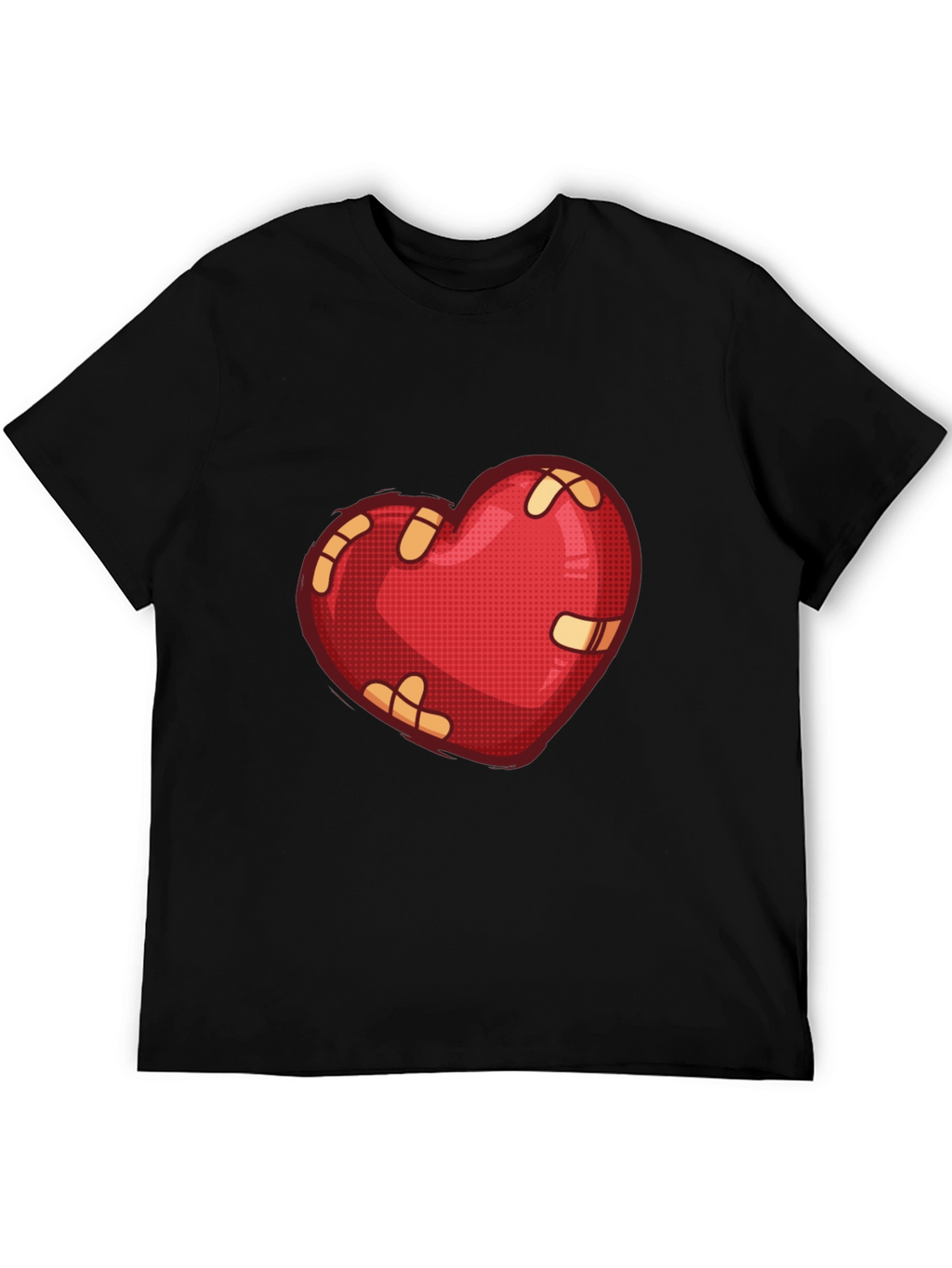 Mended Heart Graphic Tee - Black Casual T-Shirt