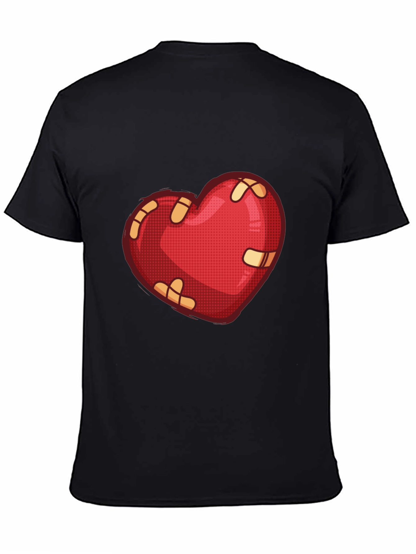 Mended Heart Graphic Tee - Black Casual T-Shirt