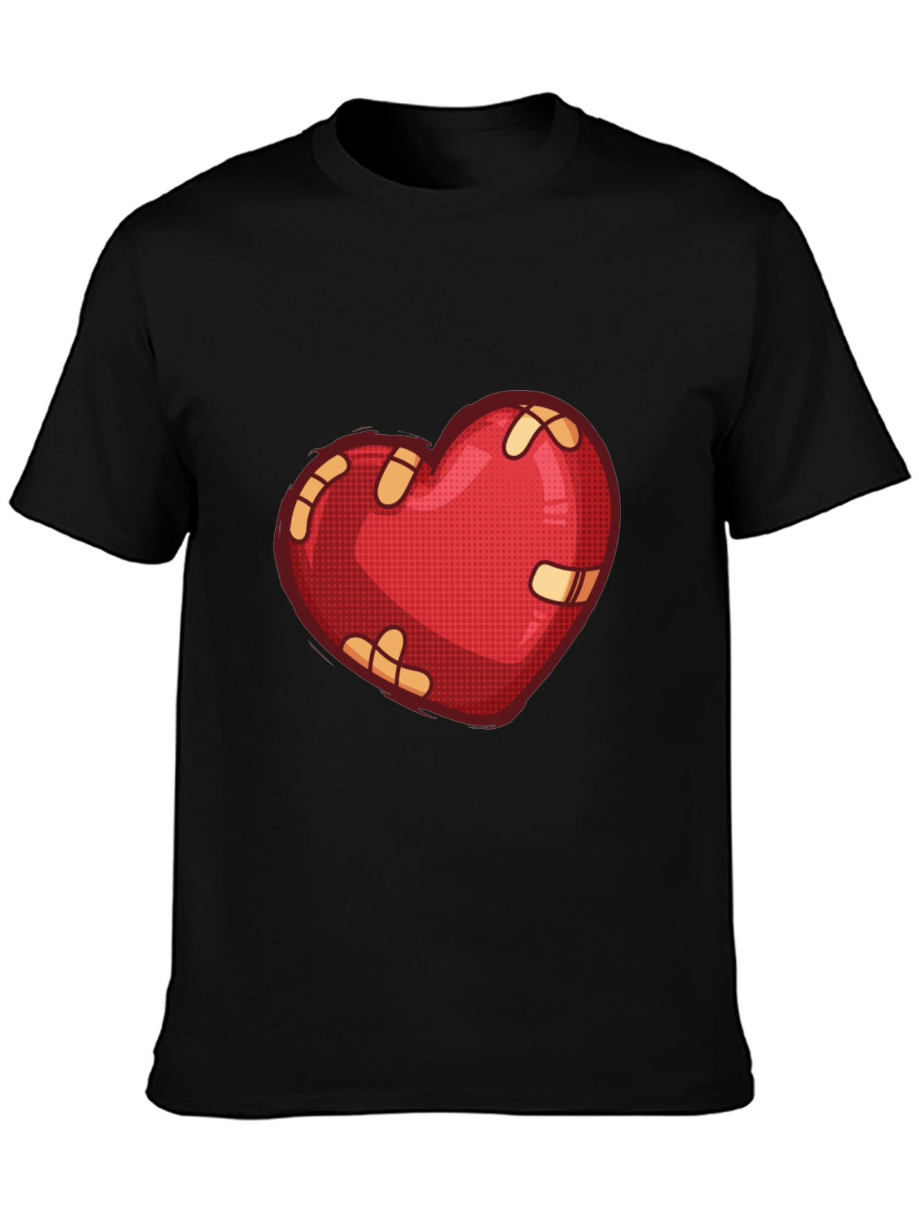 Mended Heart Graphic Tee - Black Casual T-Shirt