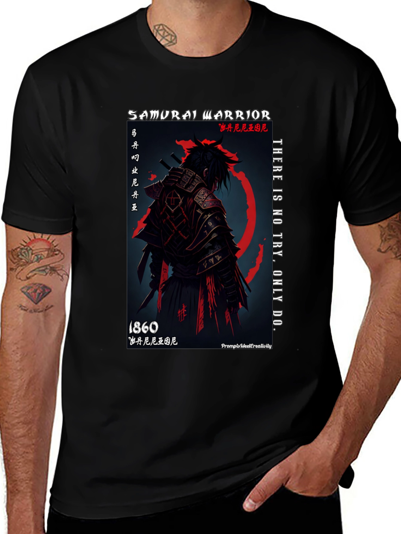 Samurai Warrior Graphic T-Shirt - 1860
