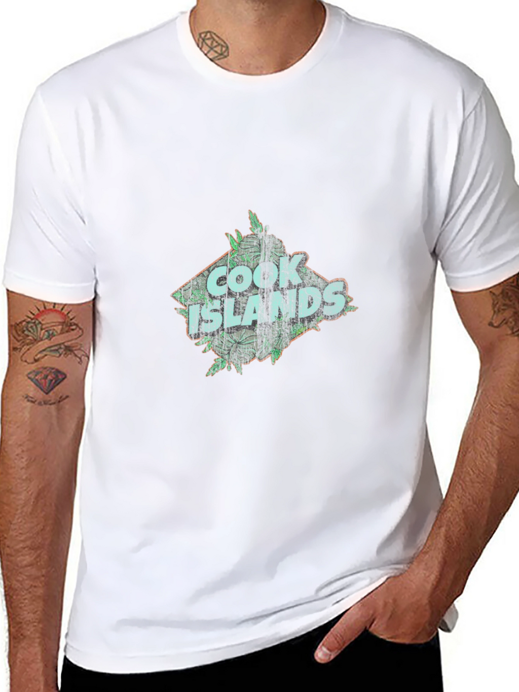 Cook Islands Graphic T-Shirt - Black Crew Neck