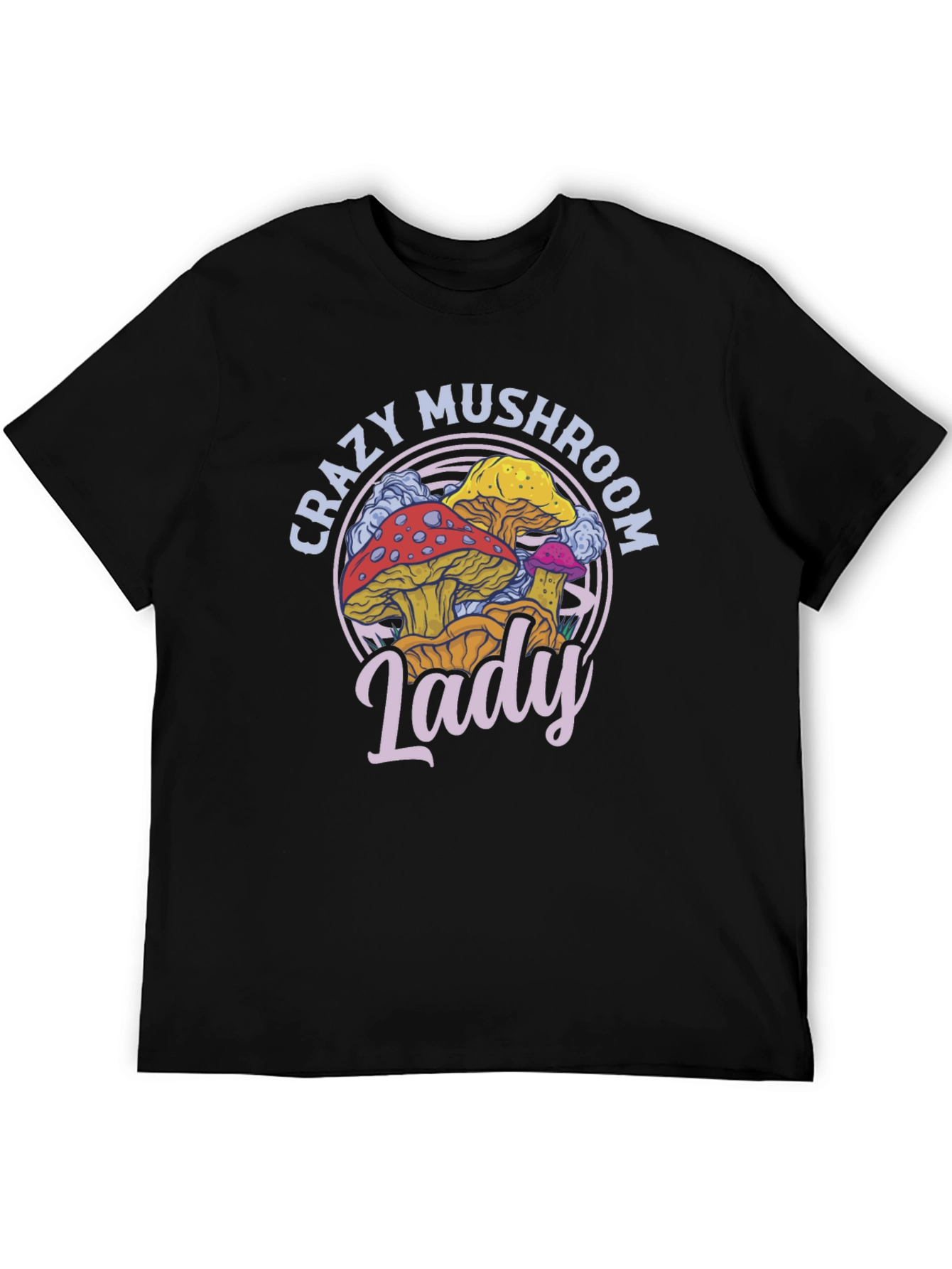 Crazy Mushroom Lady T-Shirt - Fun Graphic Tee