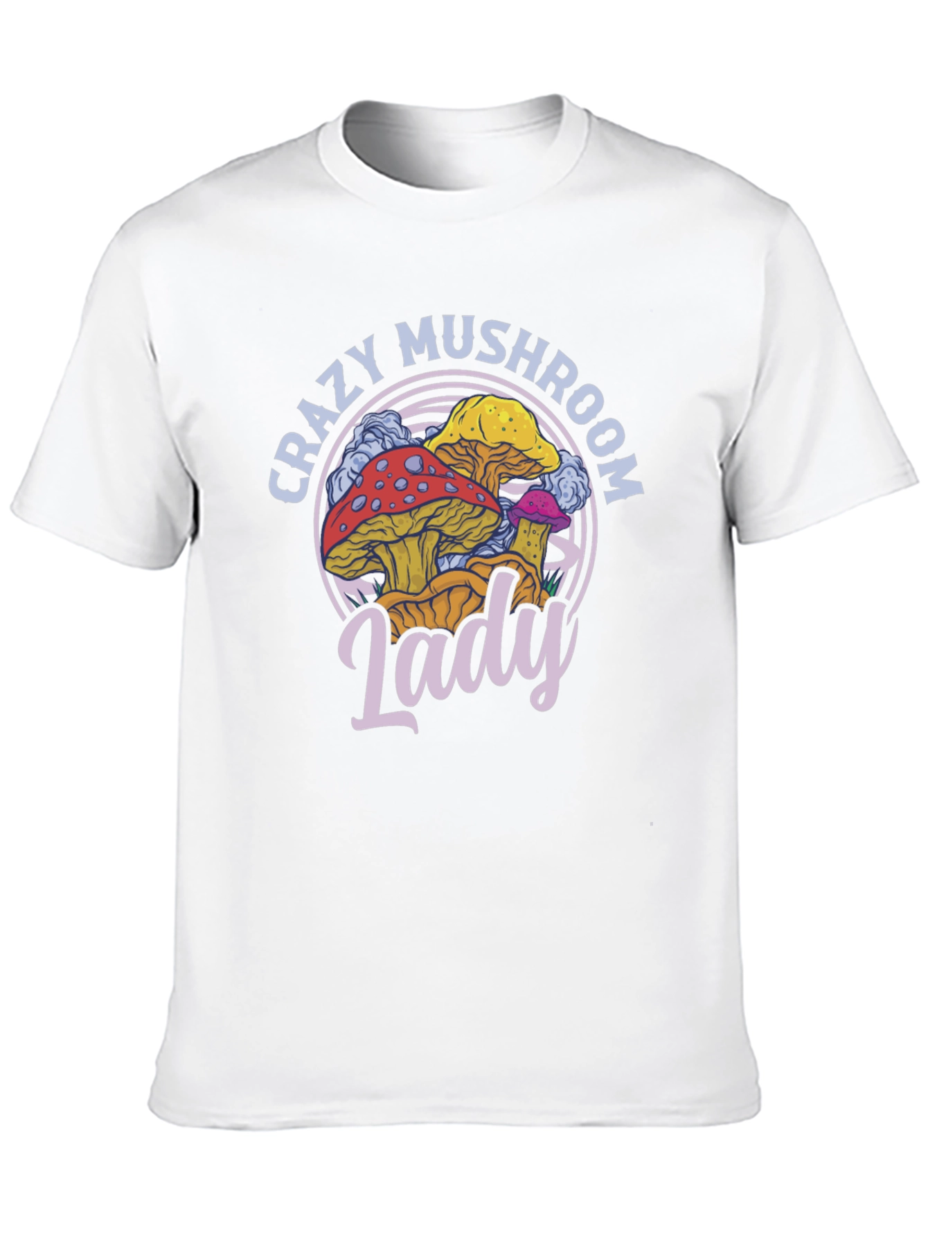 Crazy Mushroom Lady T-Shirt - Fun Graphic Tee