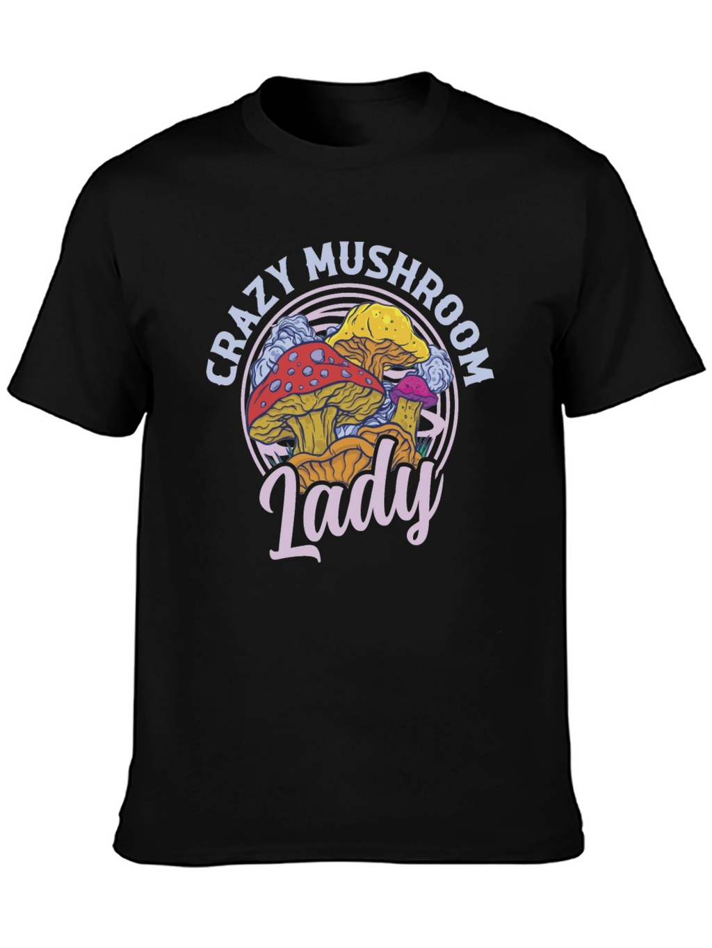 Crazy Mushroom Lady T-Shirt - Fun Graphic Tee