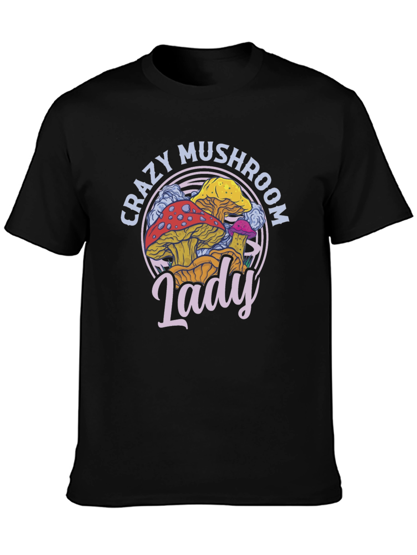 Crazy Mushroom Lady T-Shirt - Fun Graphic Tee