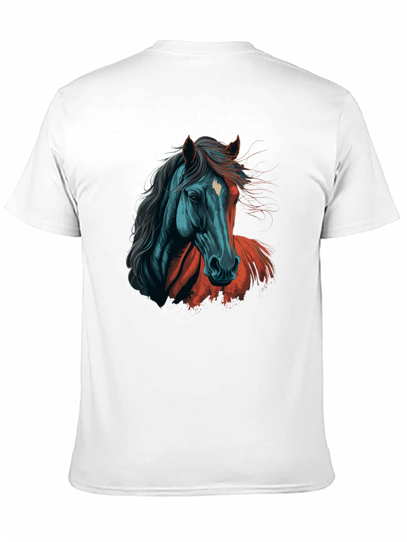 Horse Graphic Tee - Artistic Print Black T-Shirt