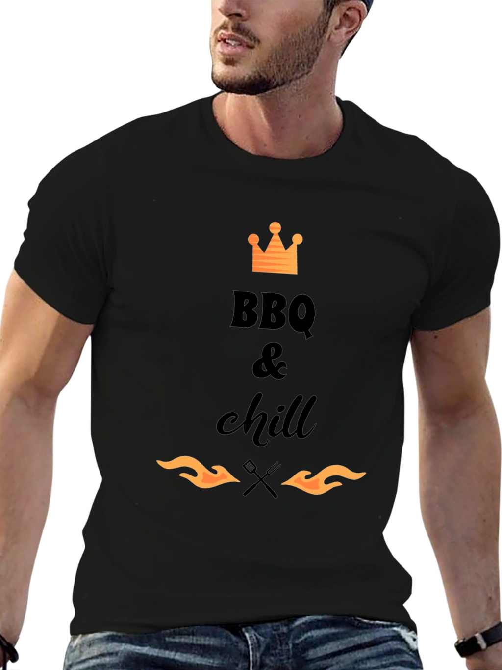 BBQ & Chill T-Shirt - Black Graphic Tee