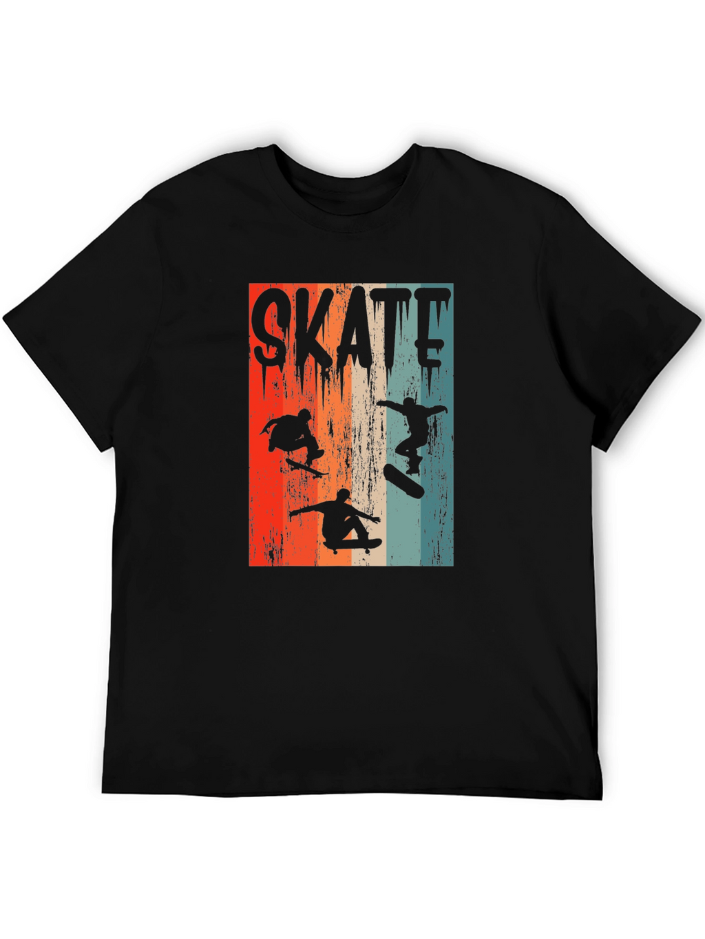 Skateboarding Silhouette Graphic Tee - Retro Design
