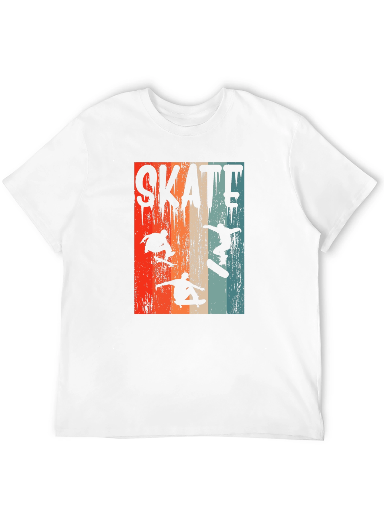 Skateboarding Silhouette Graphic Tee - Retro Design