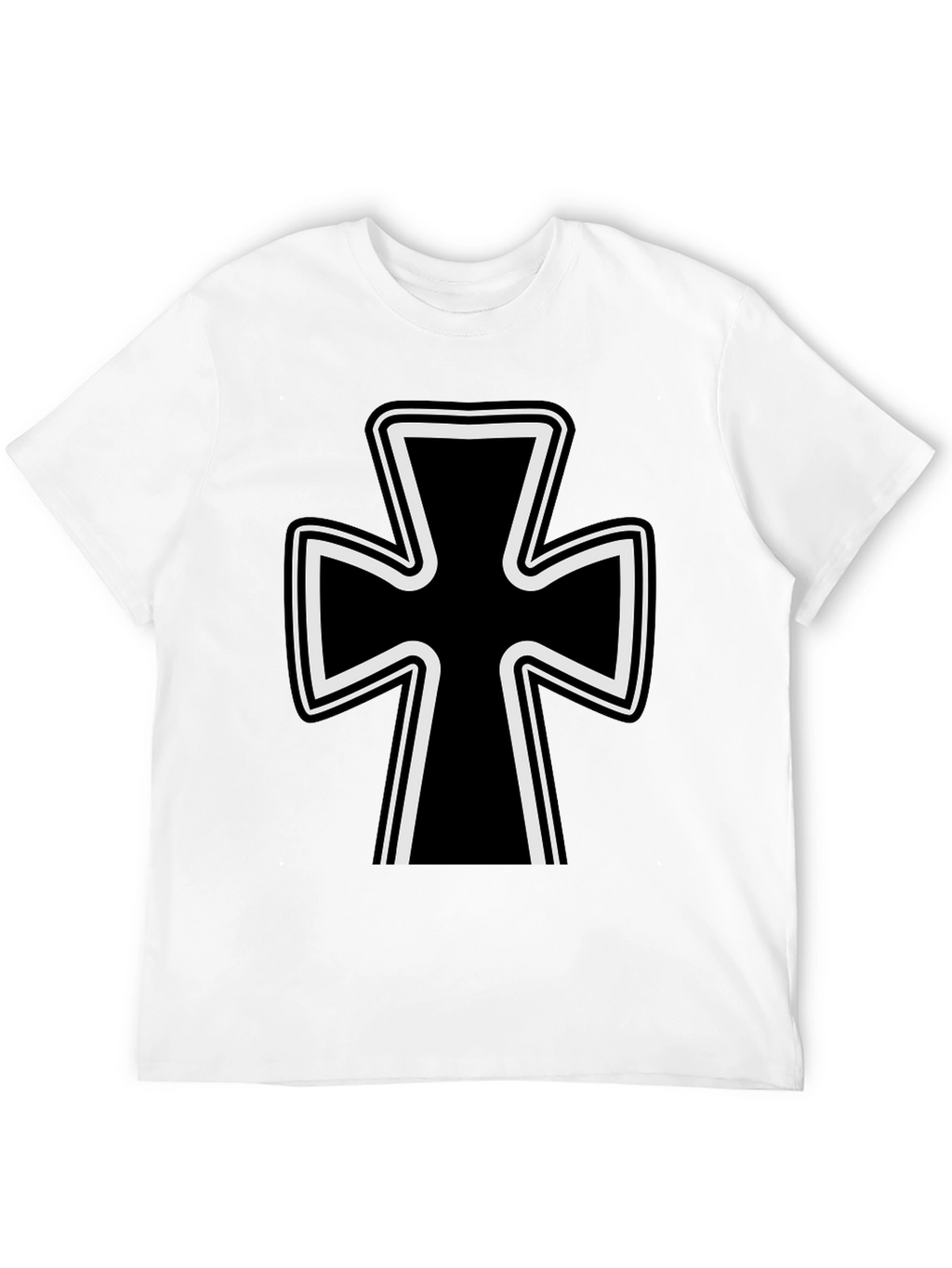 Black T-Shirt with Iron Cross Design