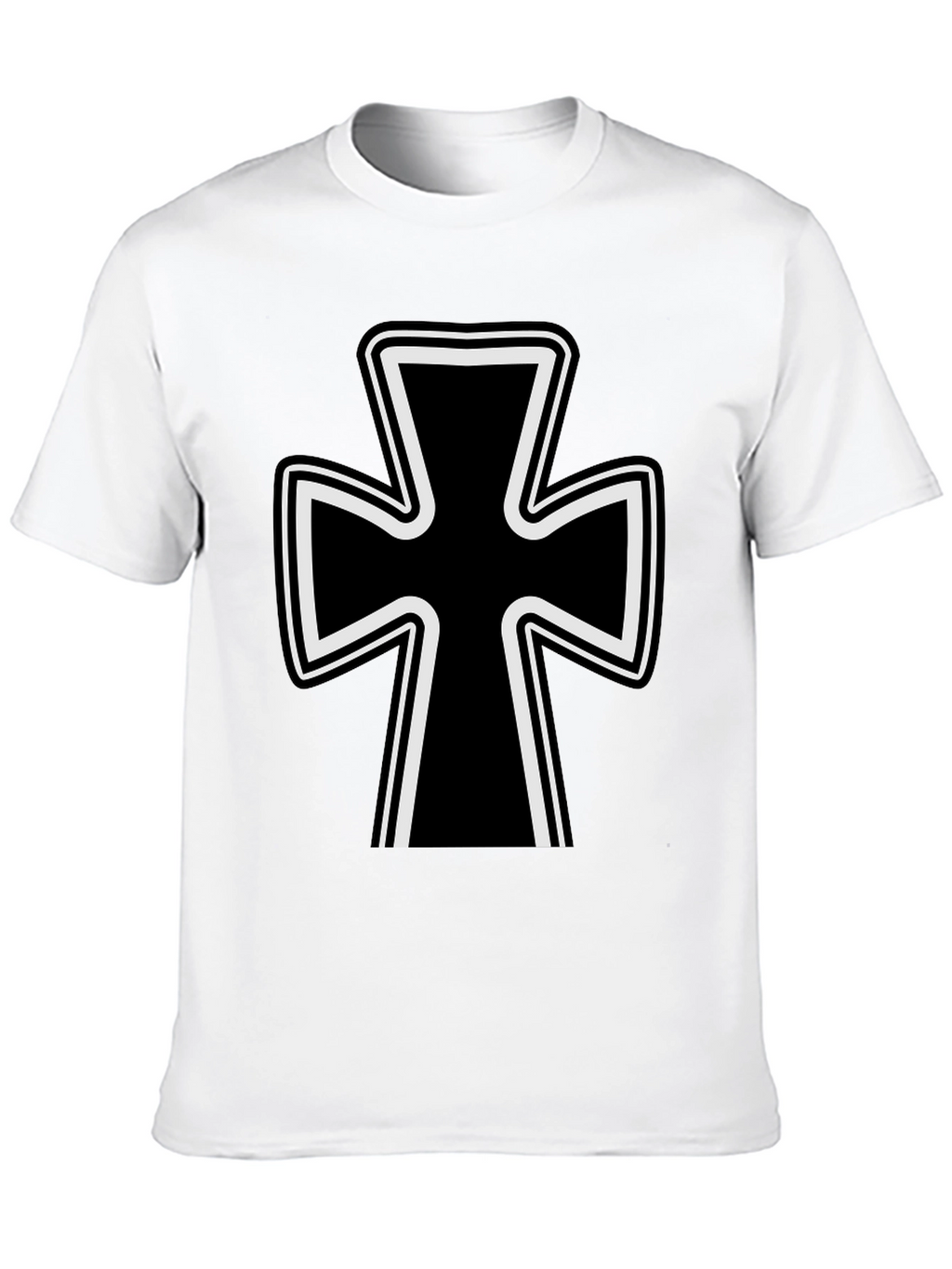 Black T-Shirt with Iron Cross Design