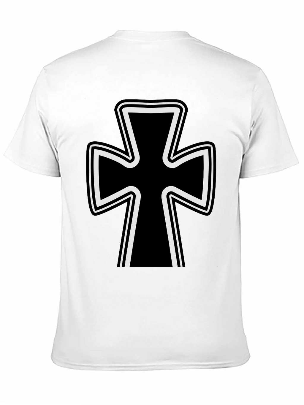 Black T-Shirt with Iron Cross Design