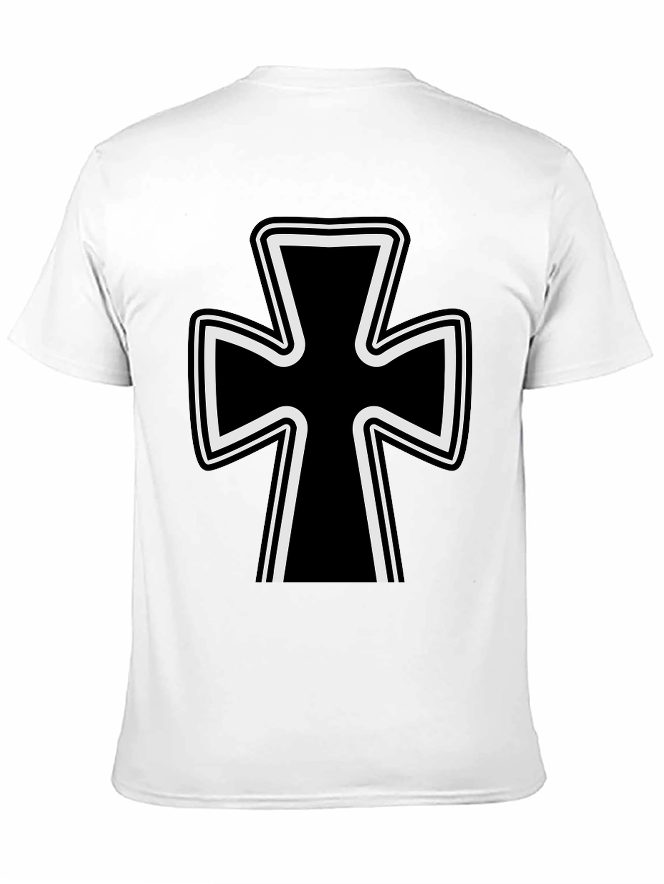 Black T-Shirt with Iron Cross Design