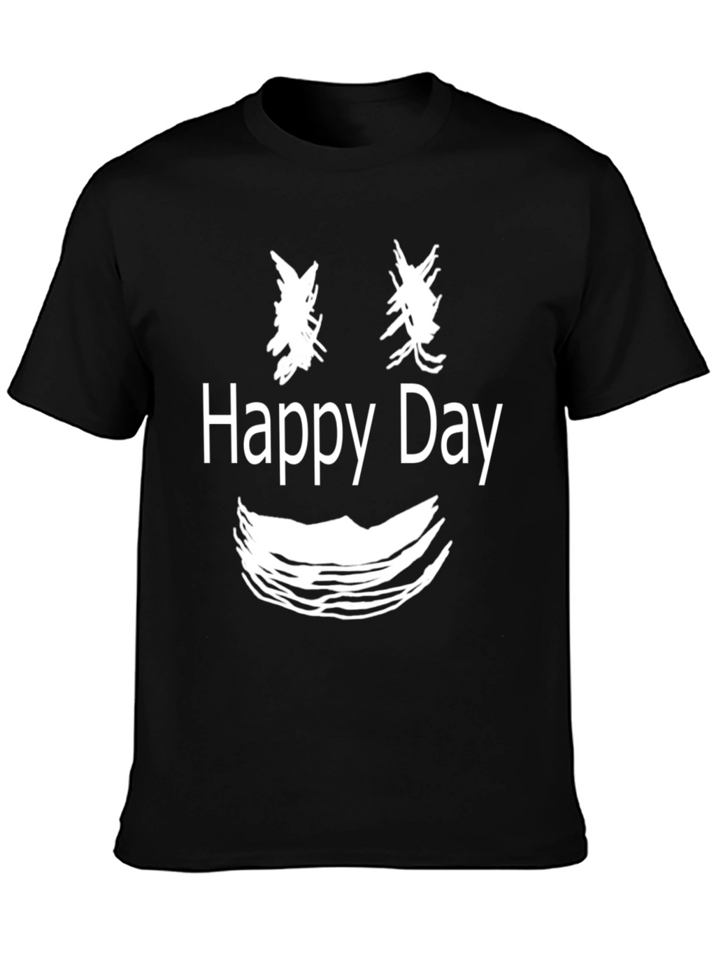 Happy Day Graphic T-Shirt - Black Cotton Tee