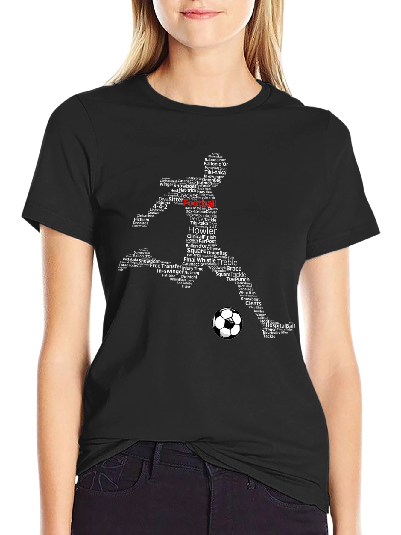 Football Word Art T-Shirt - Soccer Fan Apparel