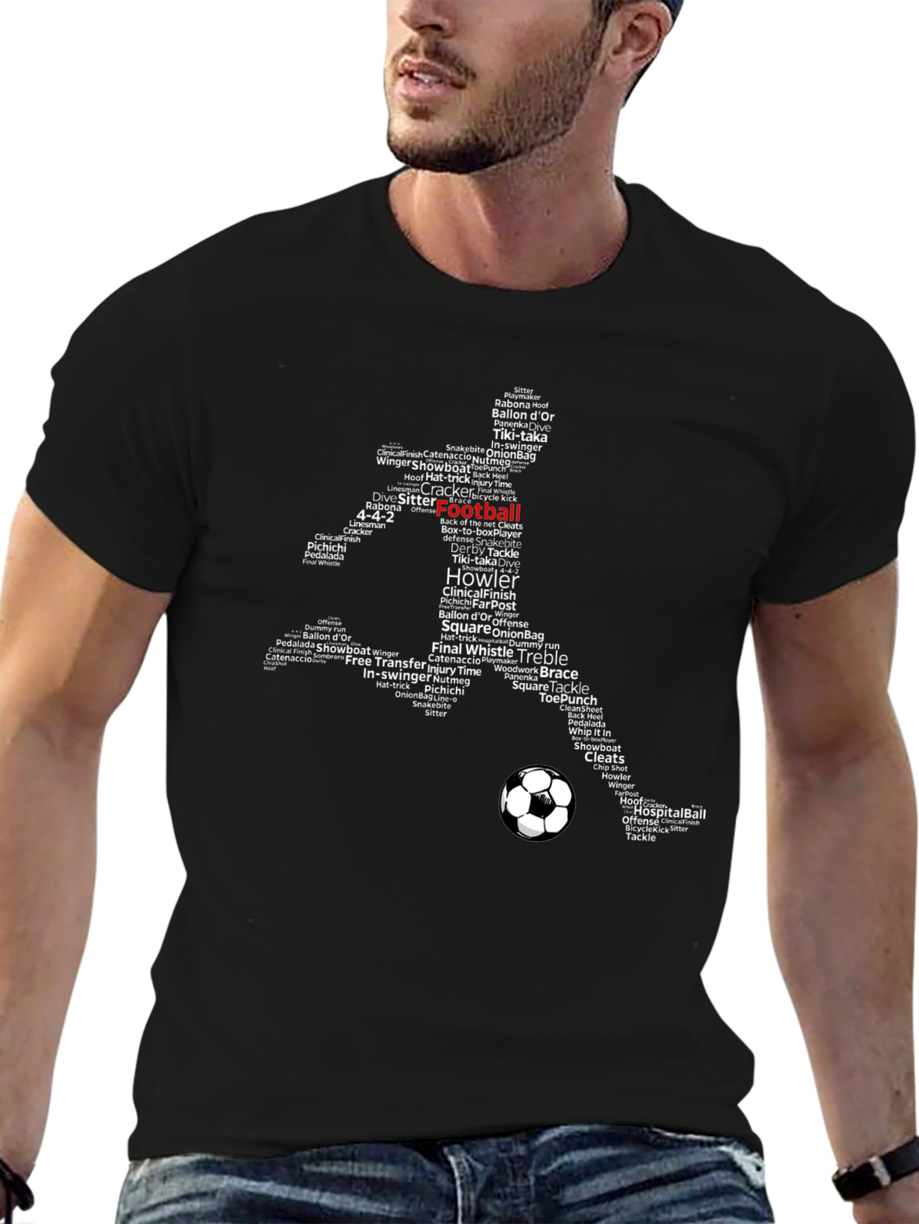 Football Word Art T-Shirt - Soccer Fan Apparel