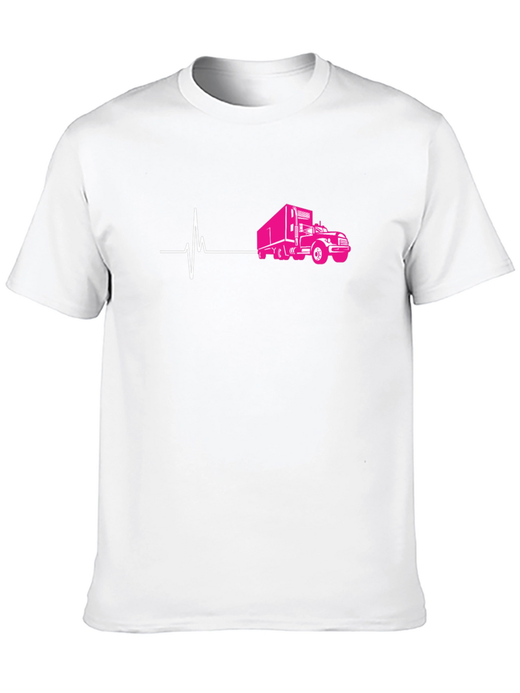 Truck Heartbeat Graphic Tee - Black Cotton T-Shirt