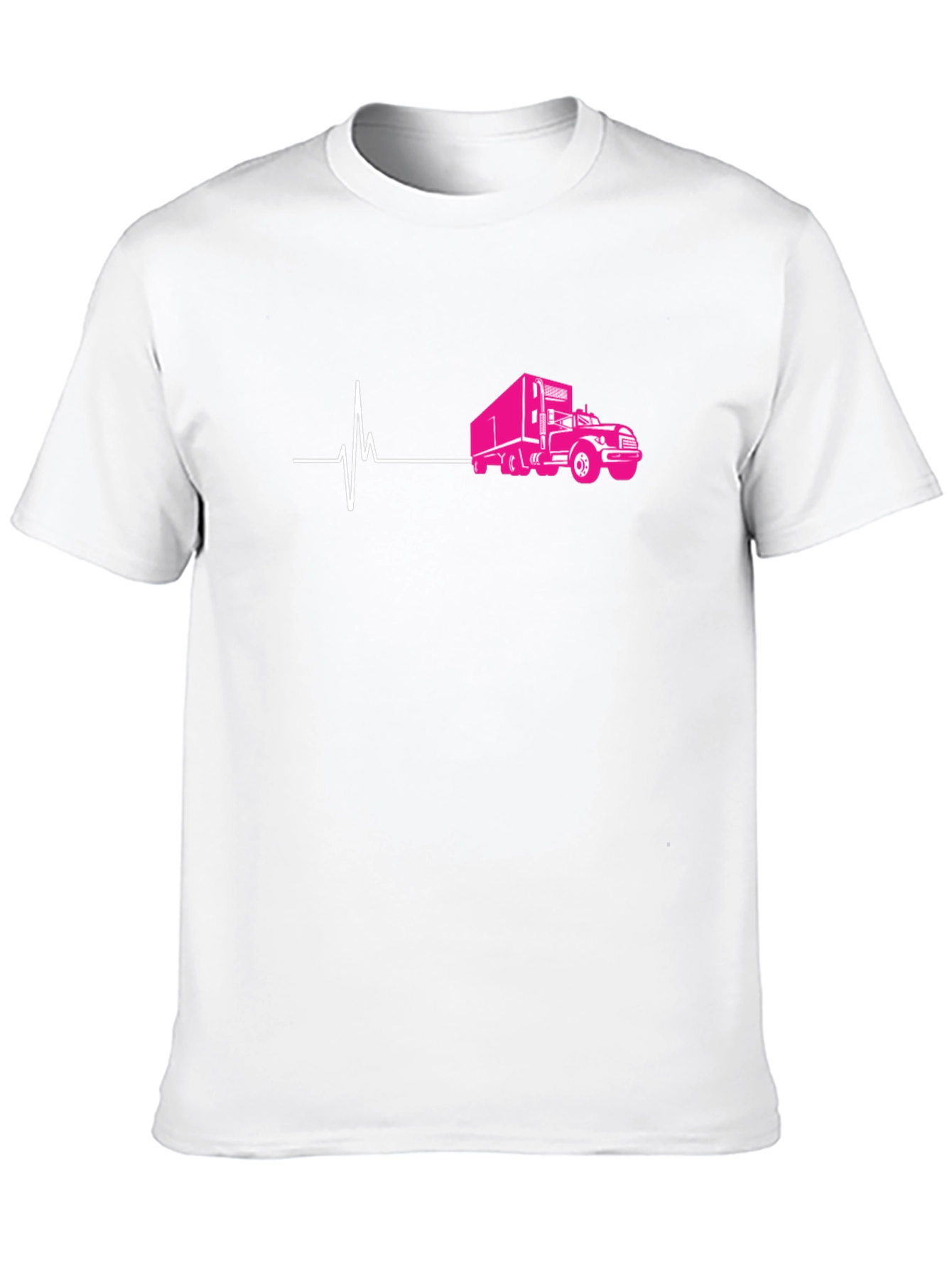 Truck Heartbeat Graphic Tee - Black Cotton T-Shirt