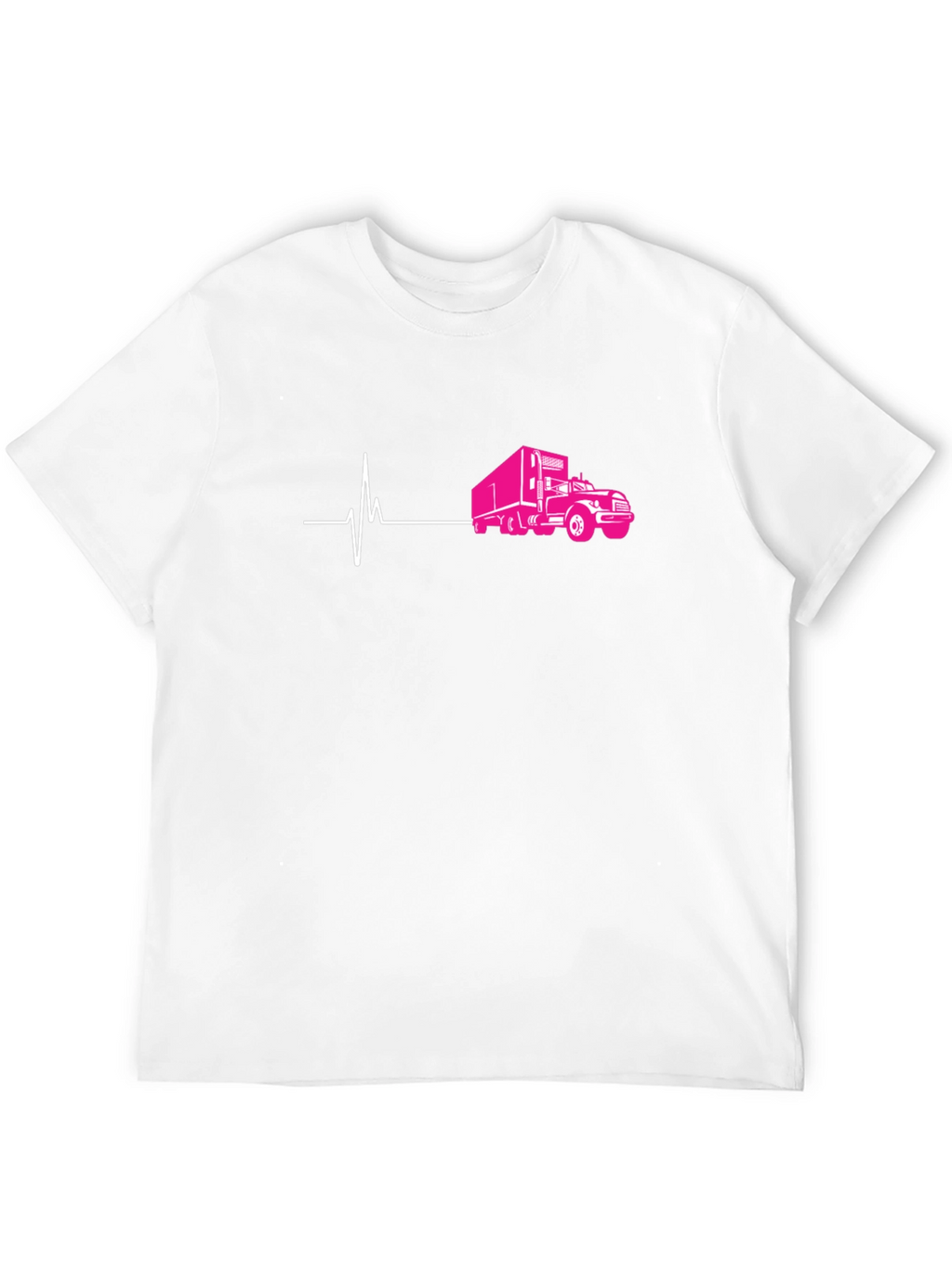 Truck Heartbeat Graphic Tee - Black Cotton T-Shirt