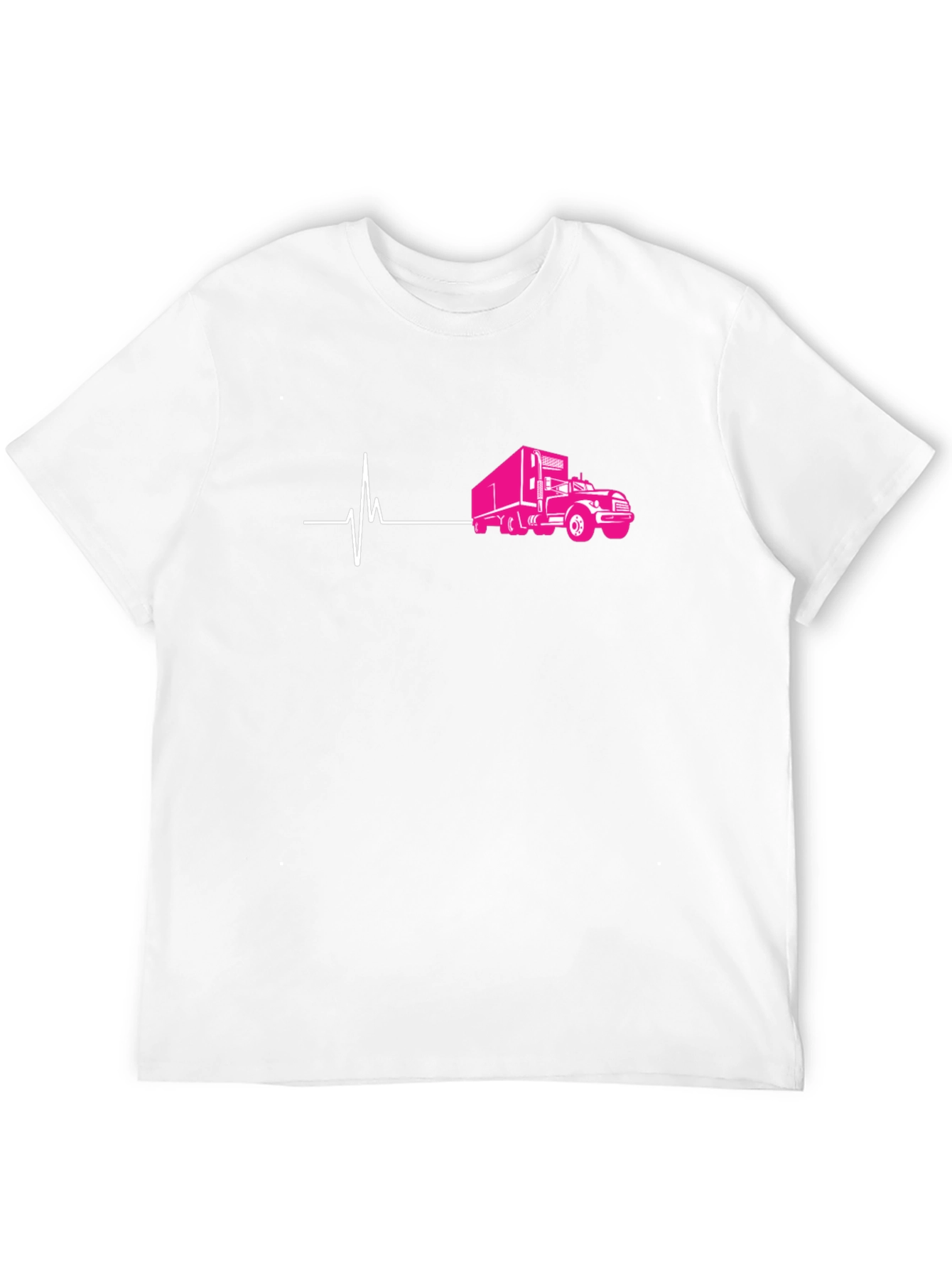 Truck Heartbeat Graphic Tee - Black Cotton T-Shirt