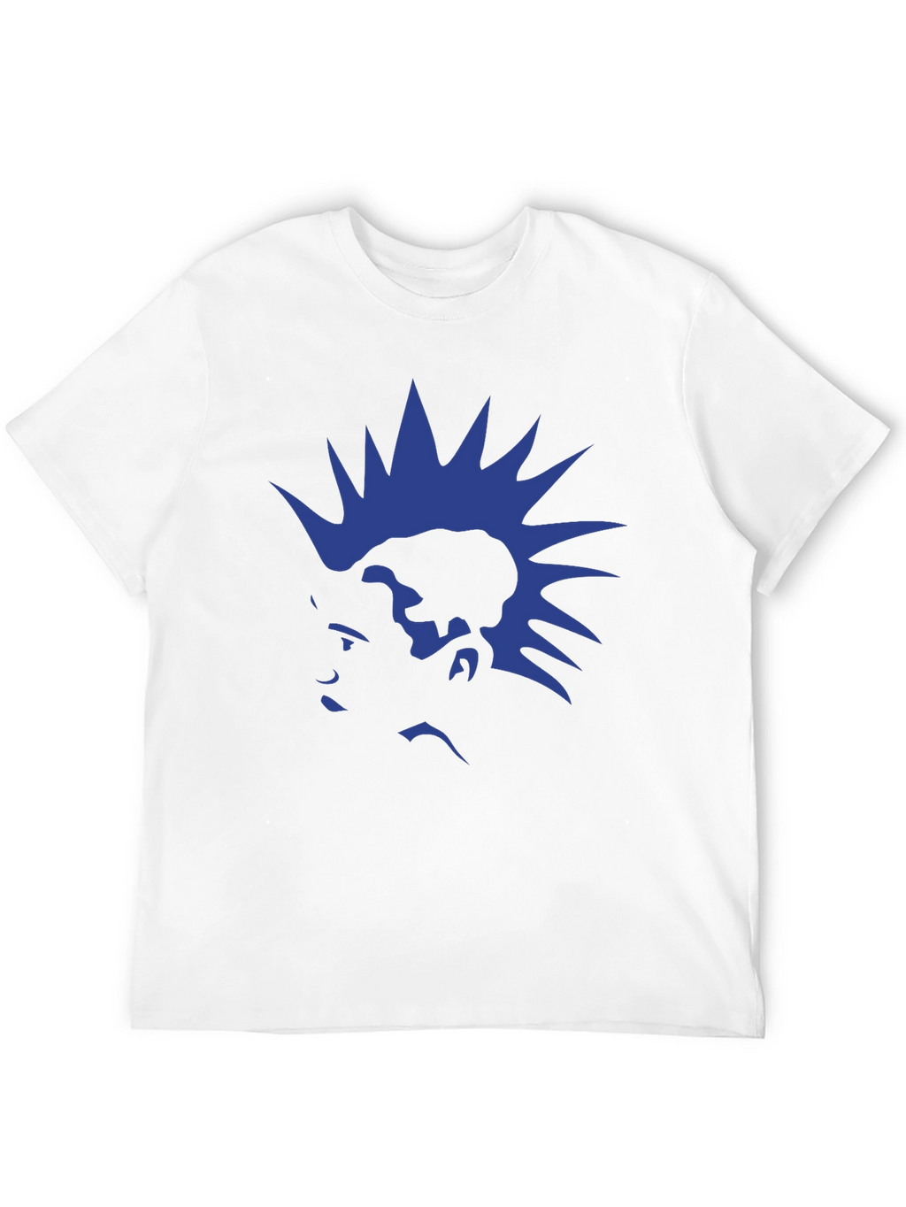 Blue Mohawk Graphic Black T-Shirt