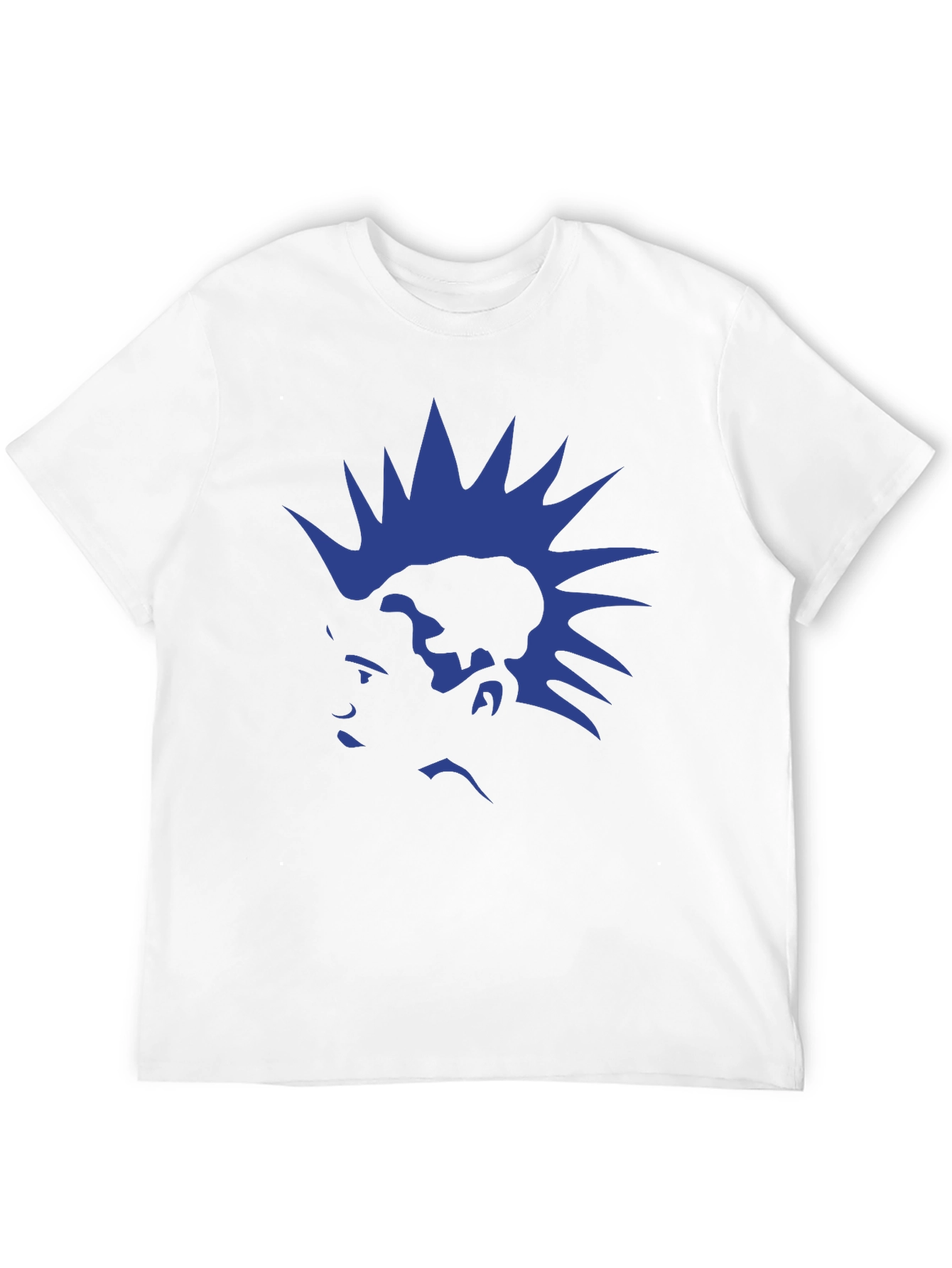 Blue Mohawk Graphic Black T-Shirt