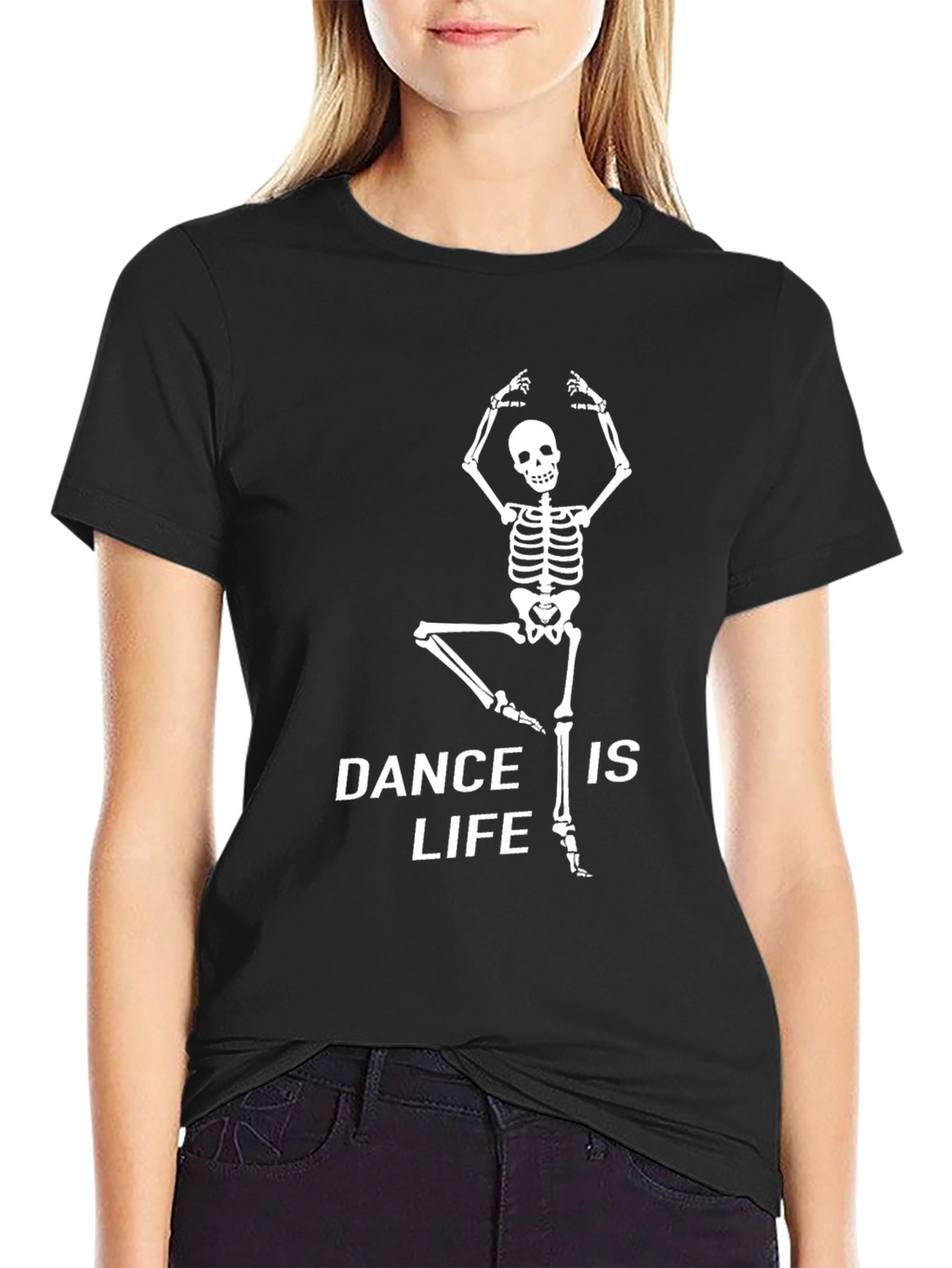 Dance is Life Skeleton T-Shirt - Black Cotton Tee
