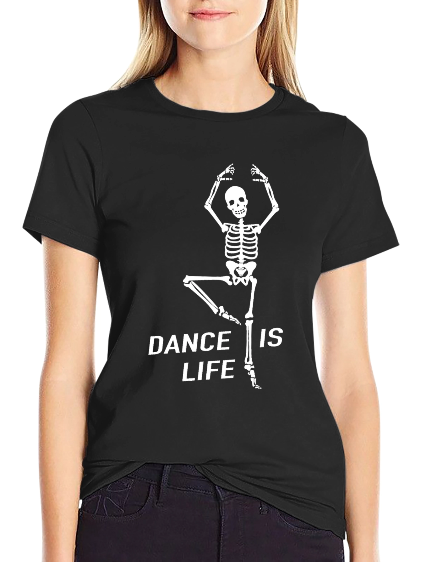 Dance is Life Skeleton T-Shirt - Black Cotton Tee
