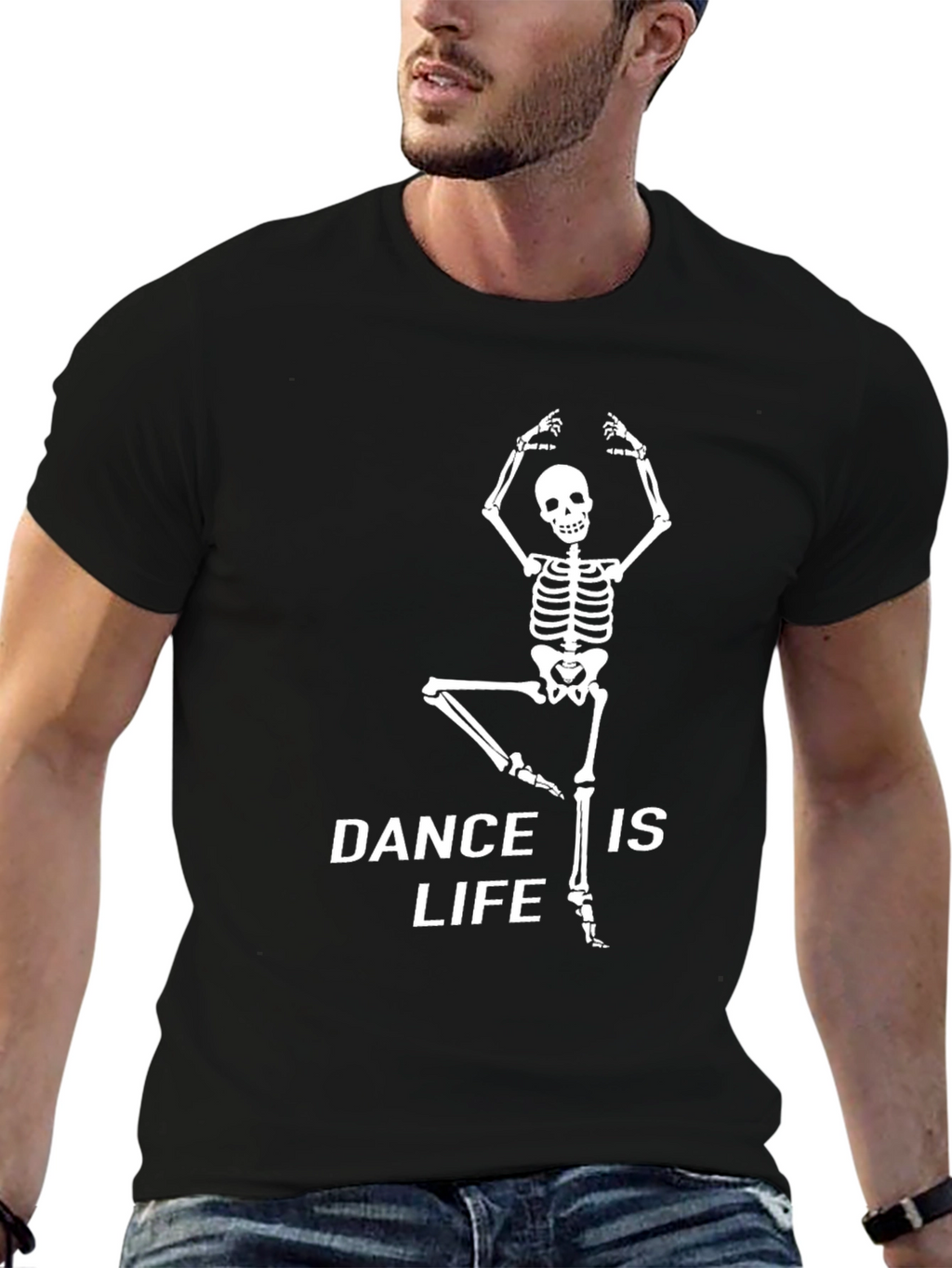 Dance is Life Skeleton T-Shirt - Black Cotton Tee