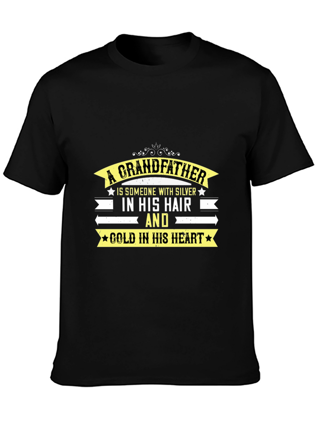 Grandfather T-Shirt: Silver Hair Gold Heart