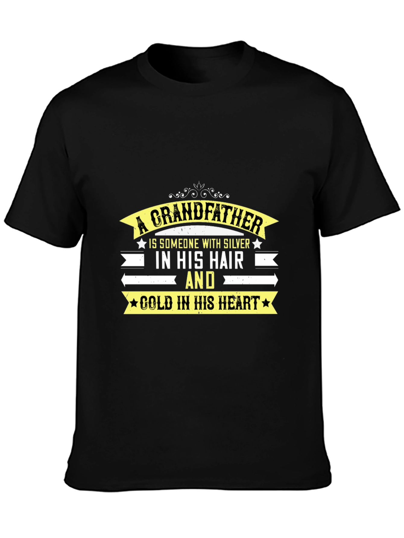 Grandfather T-Shirt: Silver Hair Gold Heart