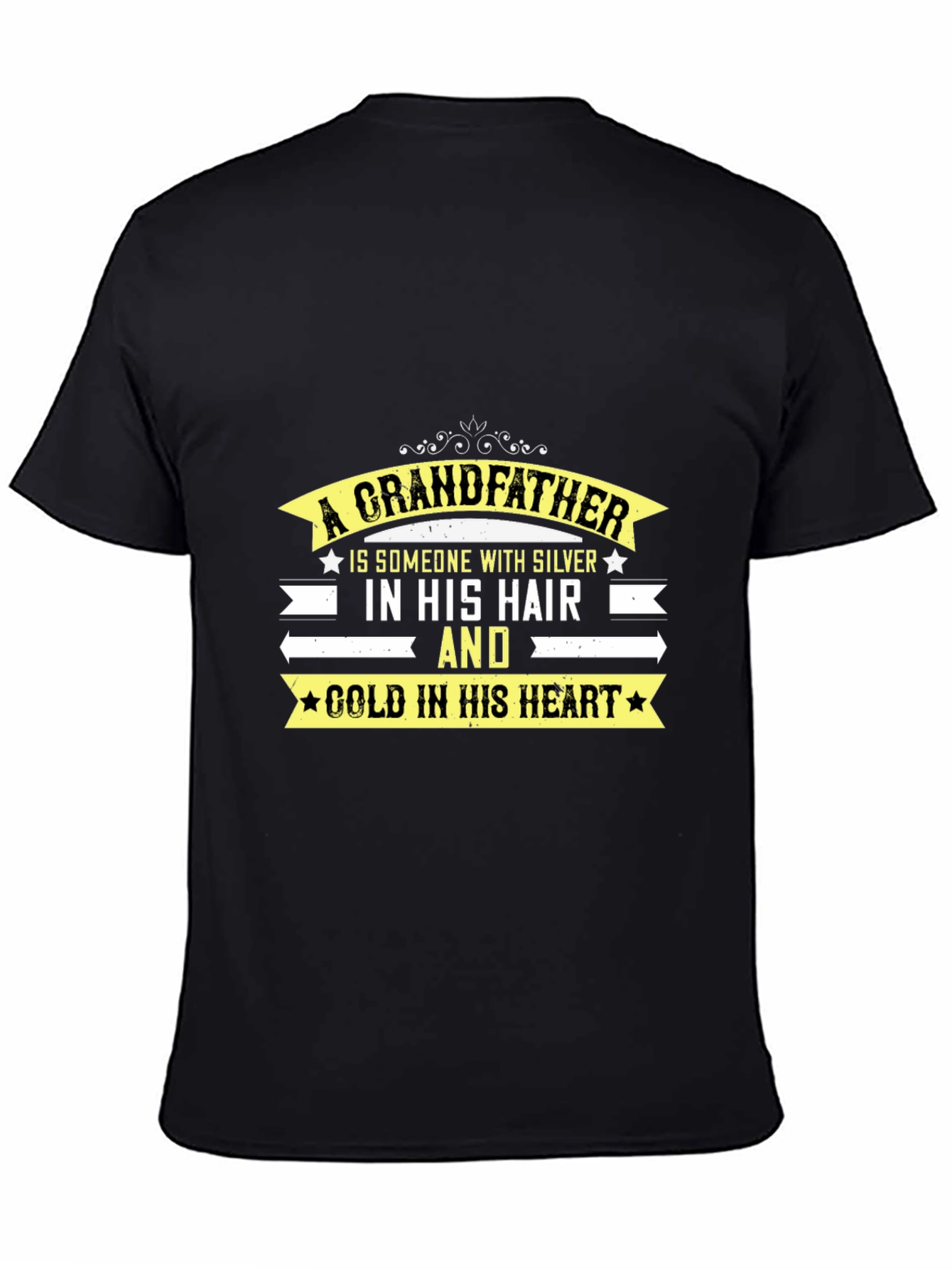 Grandfather T-Shirt: Silver Hair Gold Heart