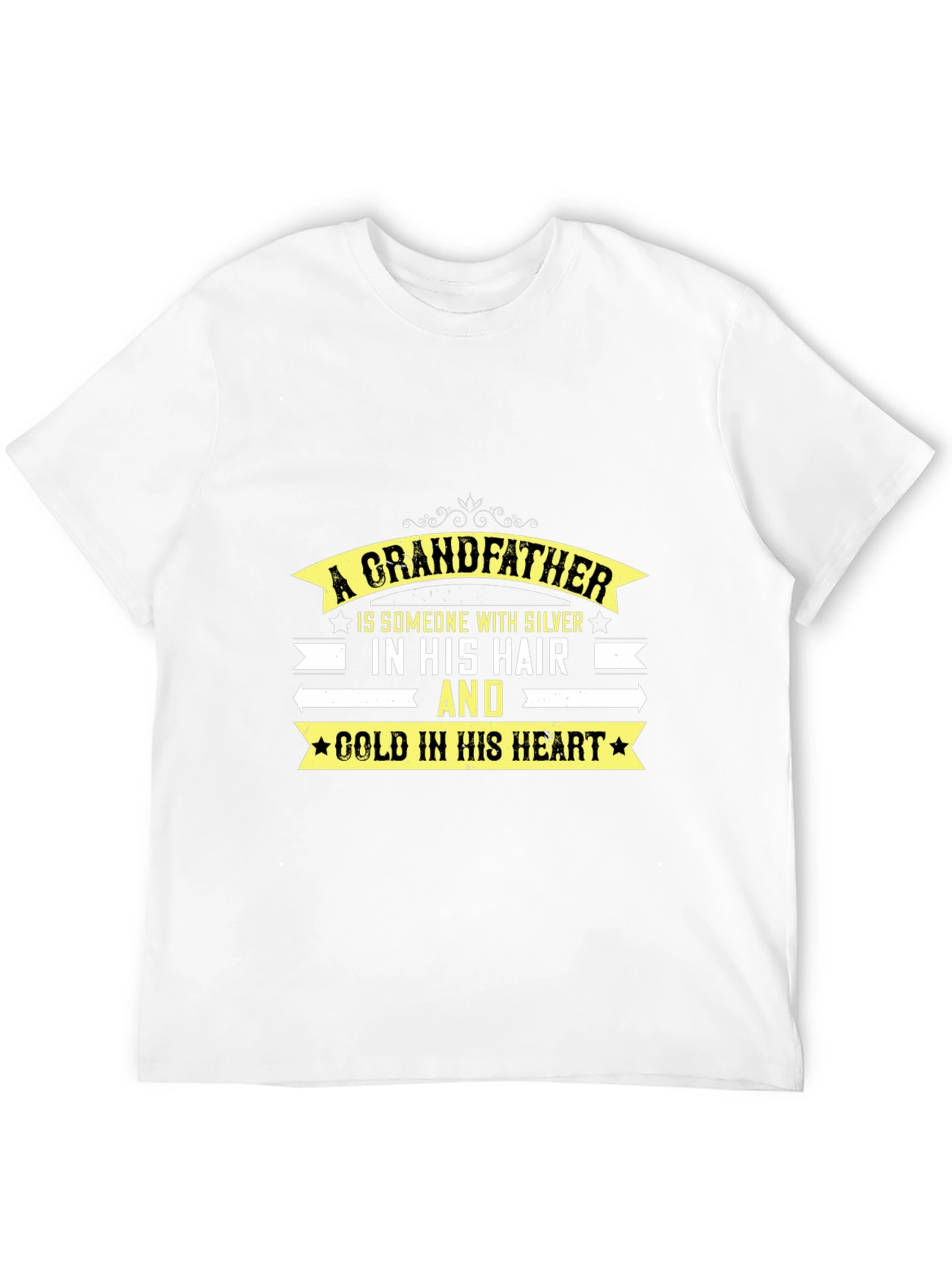 Grandfather T-Shirt: Silver Hair Gold Heart