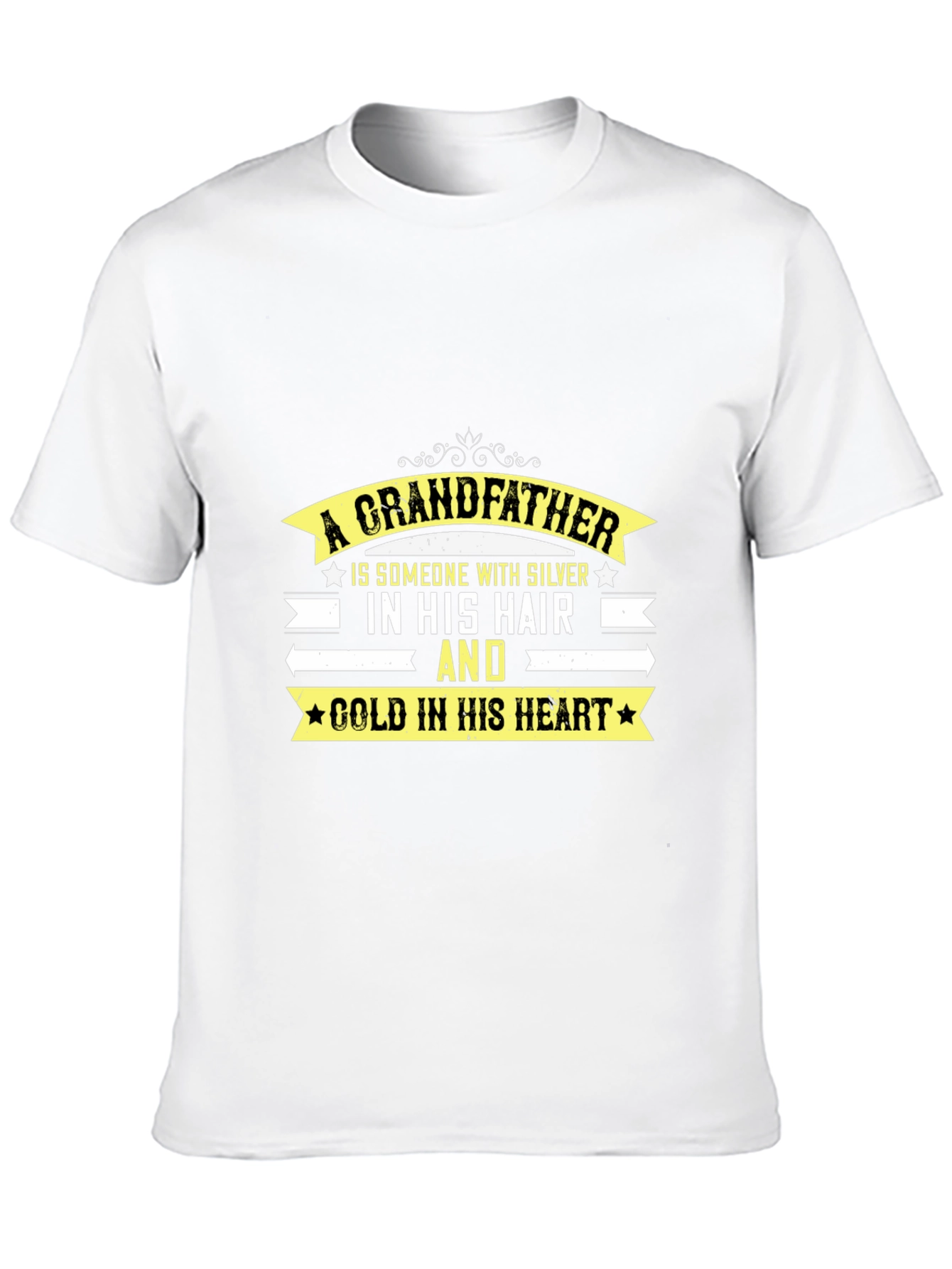 Grandfather T-Shirt: Silver Hair Gold Heart