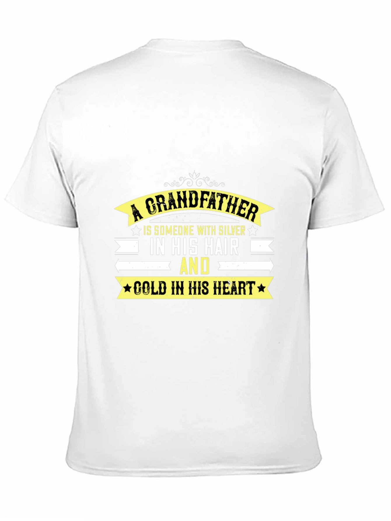 Grandfather T-Shirt: Silver Hair Gold Heart