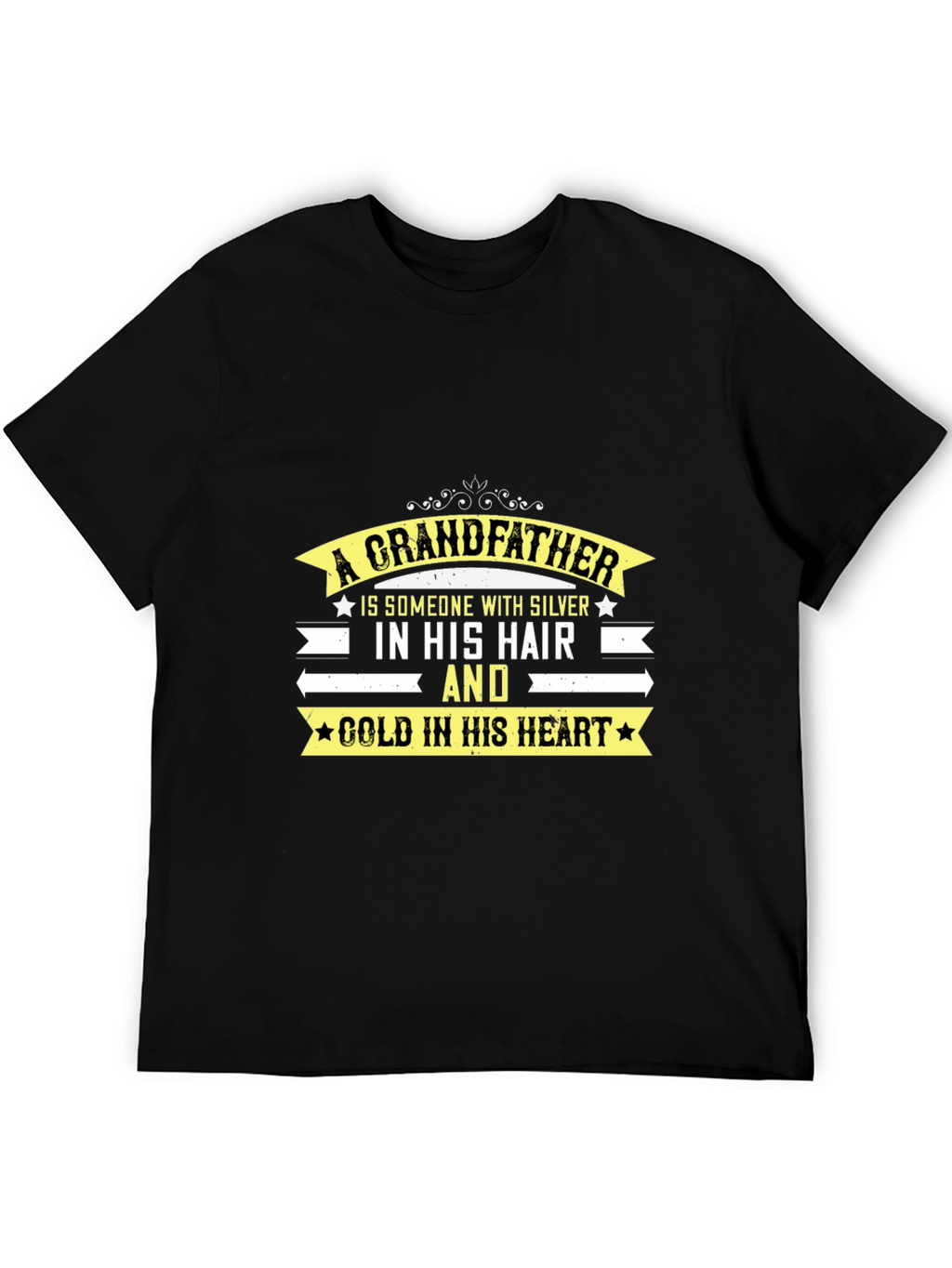 Grandfather T-Shirt: Silver Hair Gold Heart