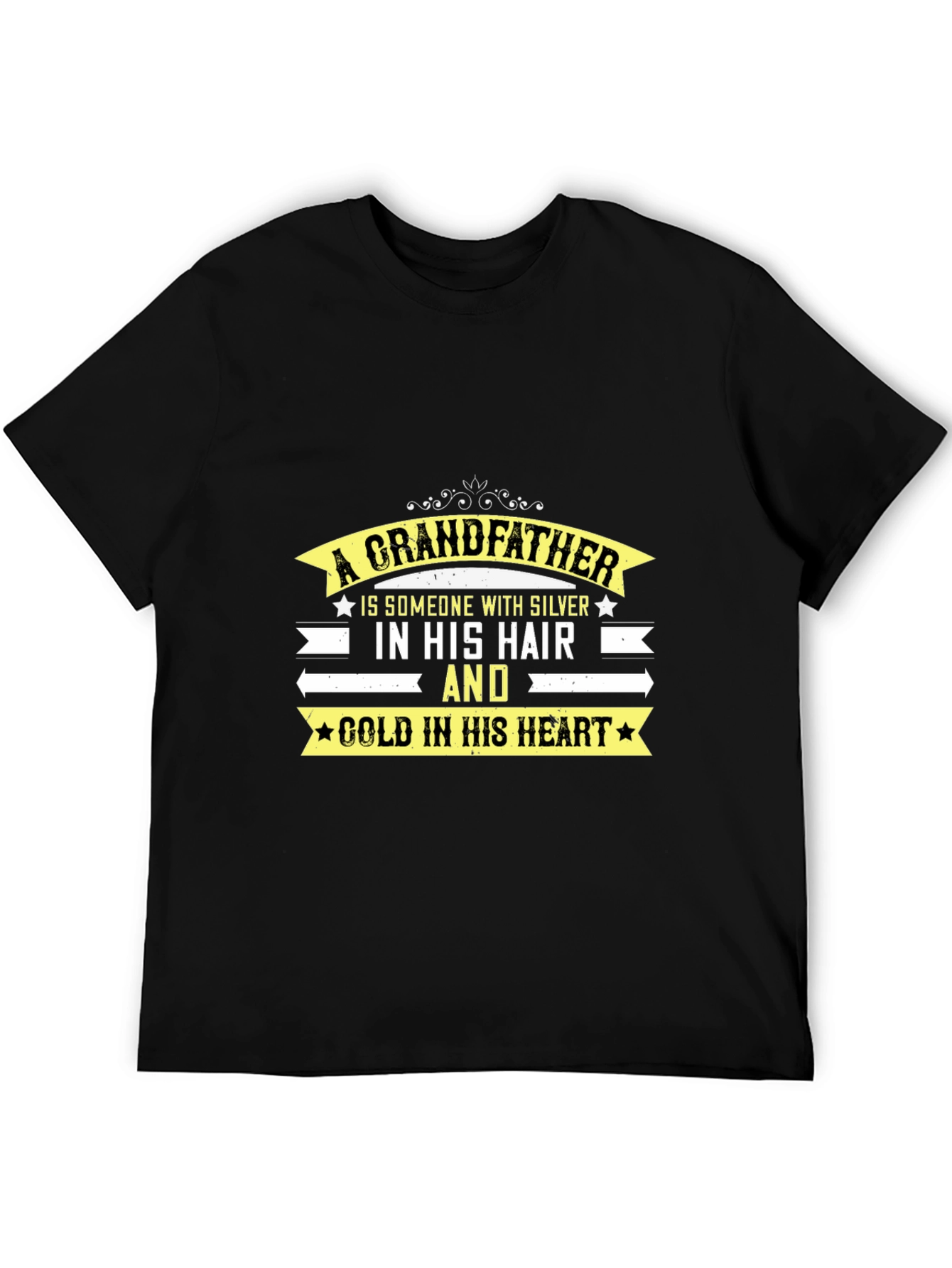 Grandfather T-Shirt: Silver Hair Gold Heart
