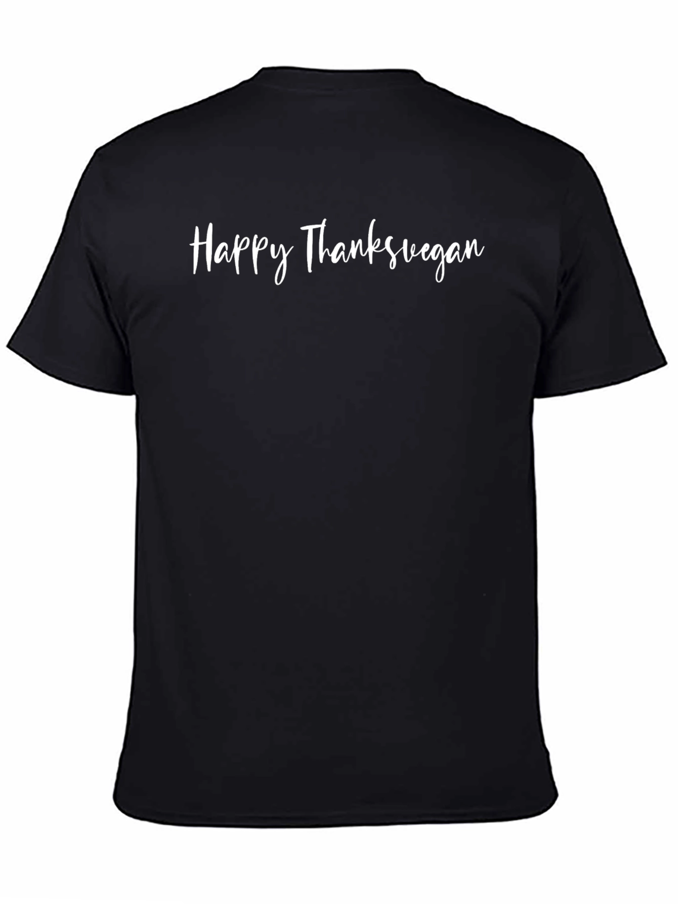 Happy Thanksvegan T-Shirt - Black Vegan Thanksgiving Tee