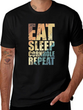Eat Sleep Cornhole Repeat Graphic Tee