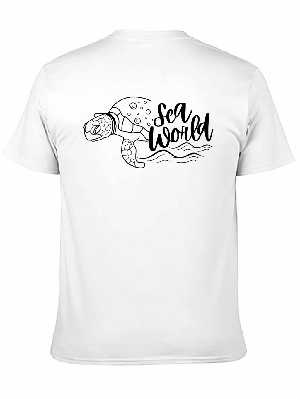 Sea World Turtle Graphic Tee - Black