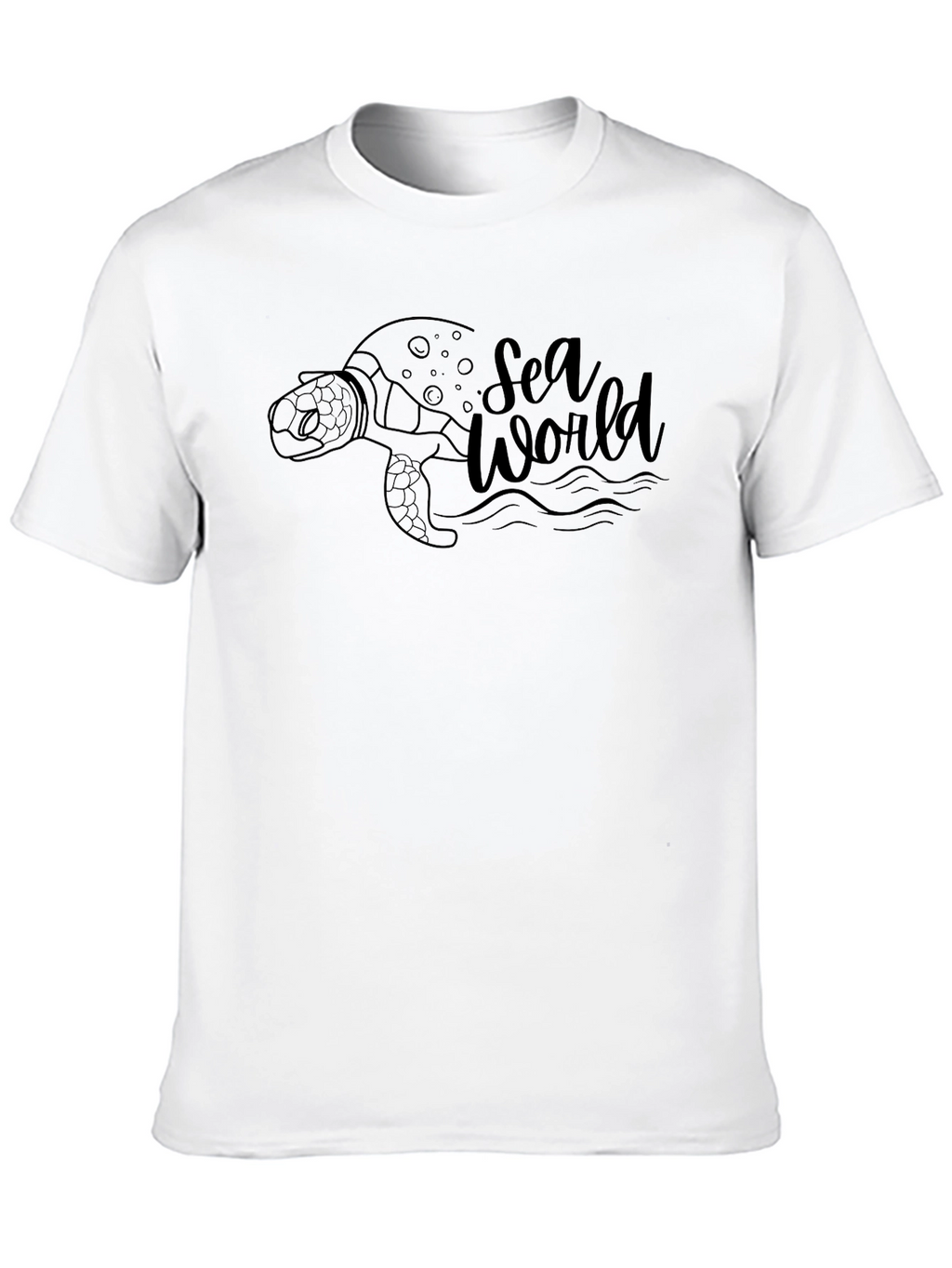 Sea World Turtle Graphic Tee - Black