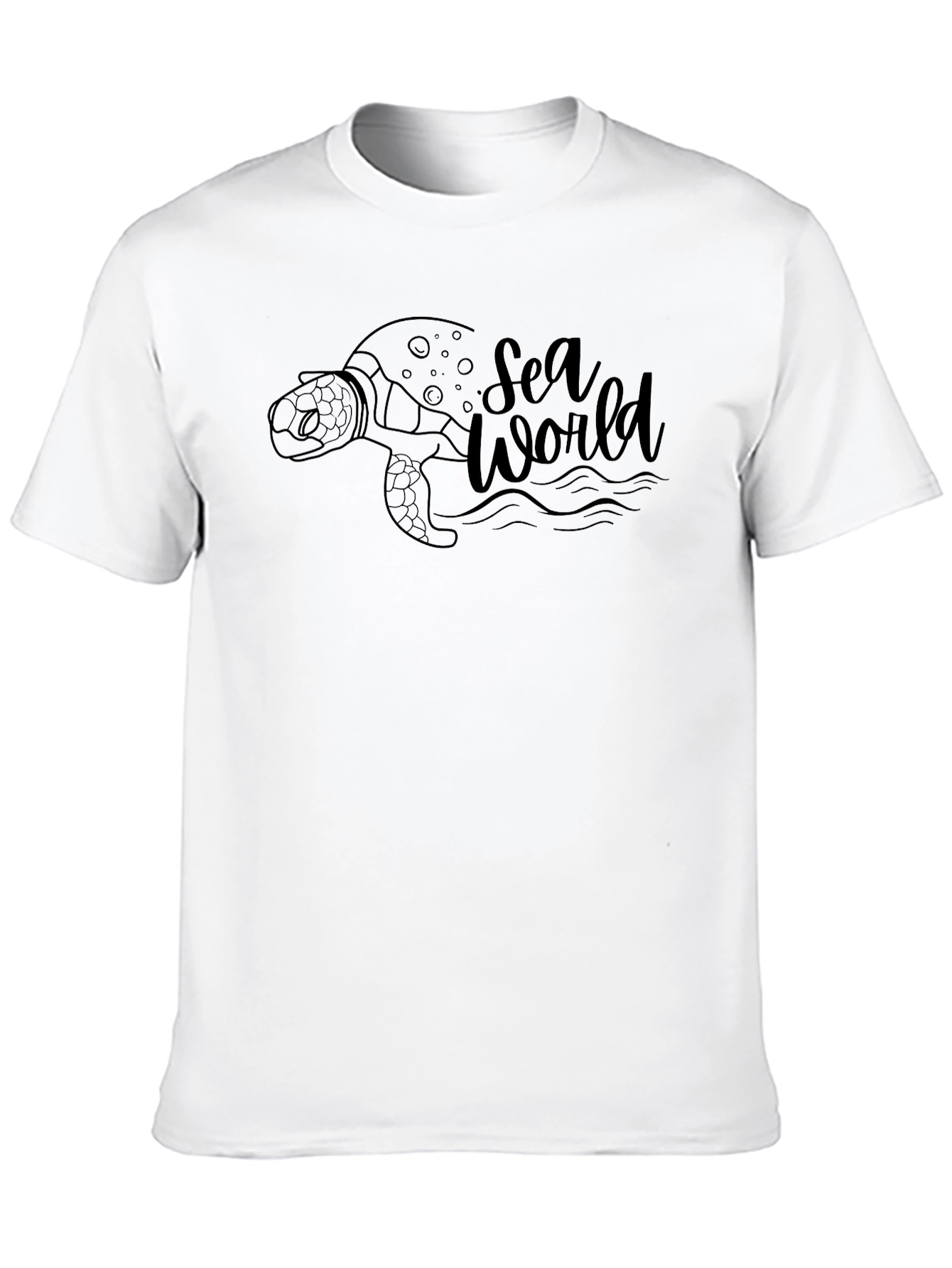 Sea World Turtle Graphic Tee - Black