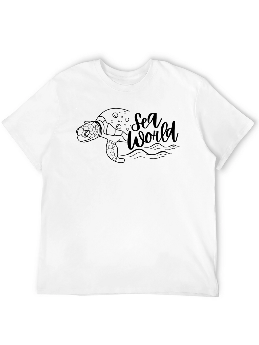 Sea World Turtle Graphic Tee - Black