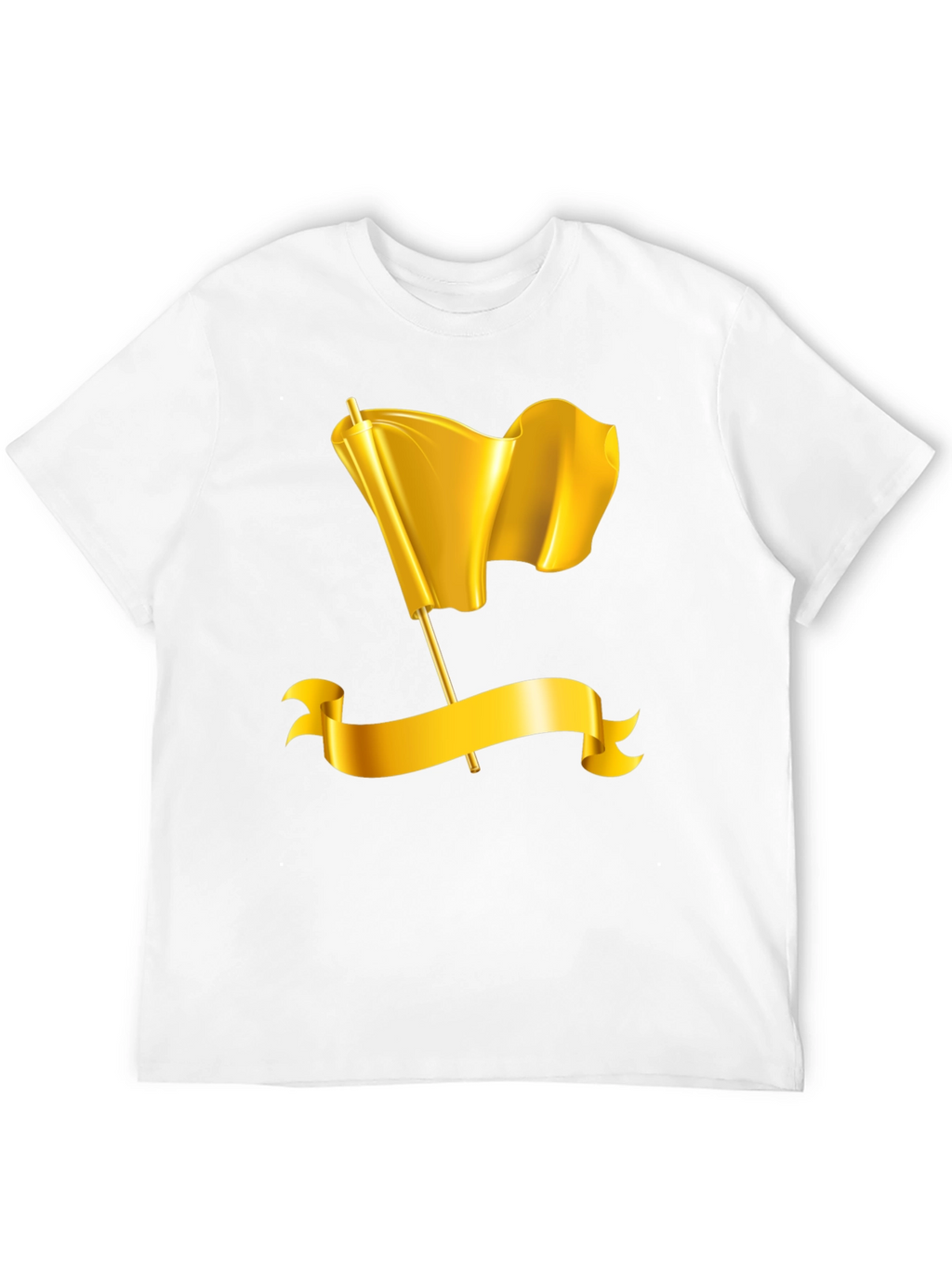 Gold Flag Graphic Tee - Premium Black T-Shirt