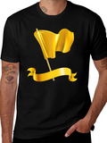 Gold Flag Graphic Tee - Premium Black T-Shirt